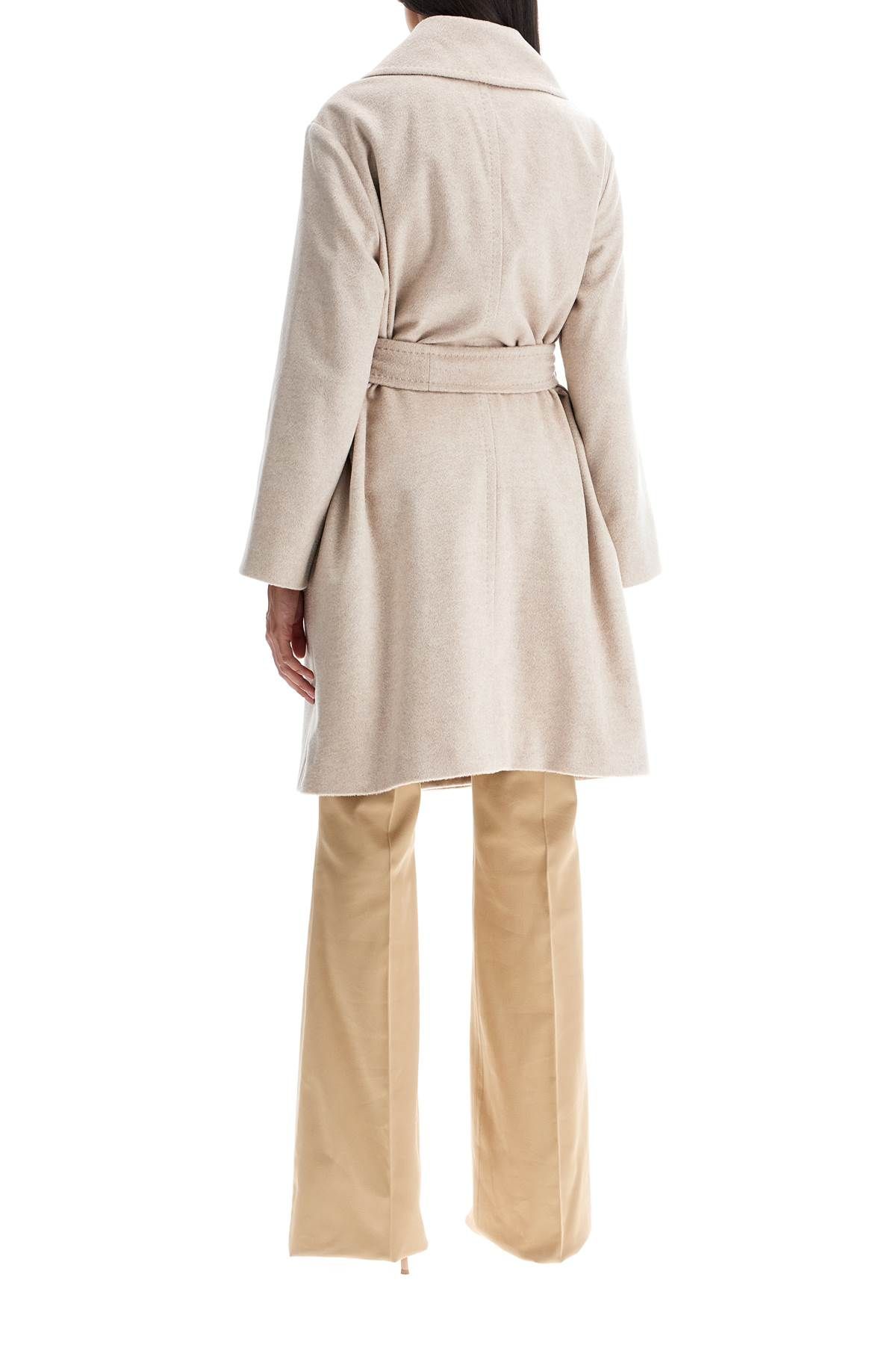 Shop Max Mara Cashmere Robe Coat With Wraparound In Neutro