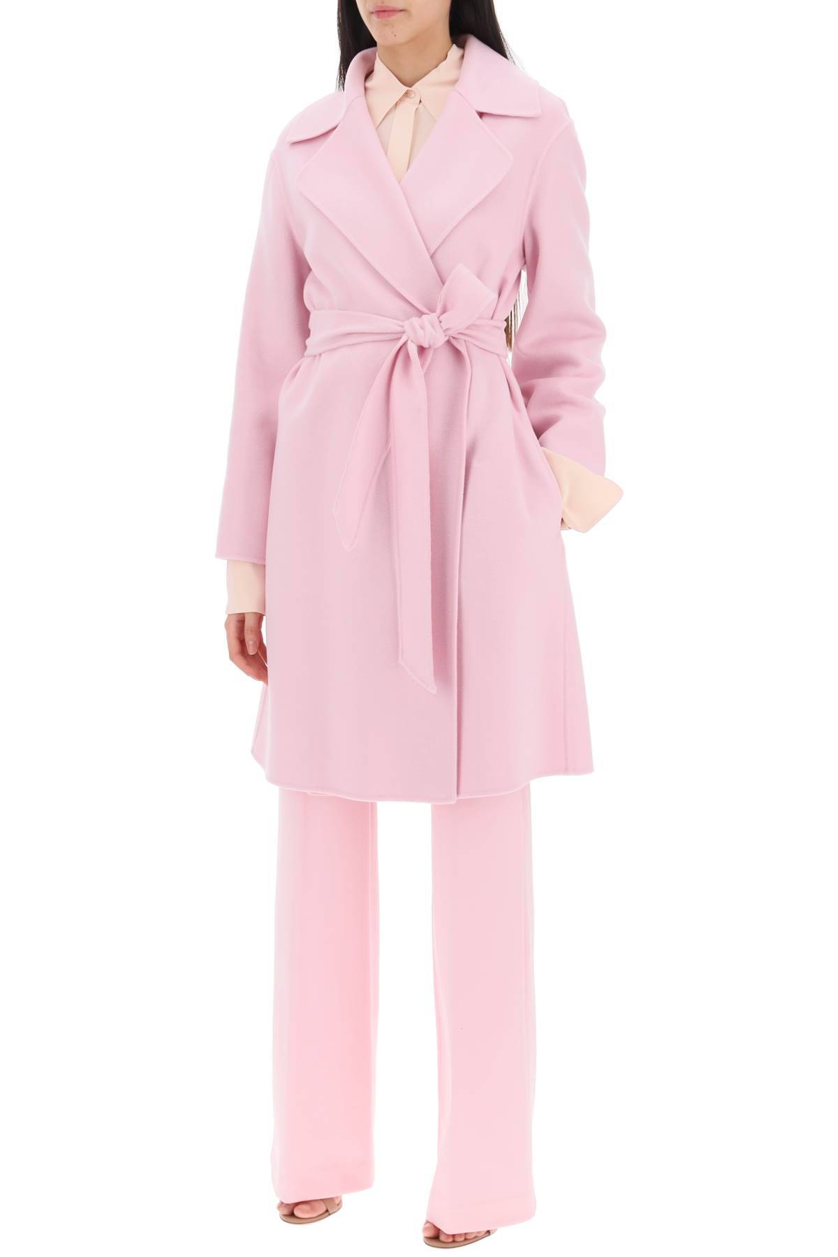Shop Max Mara Totem Wrap Coat In Pink