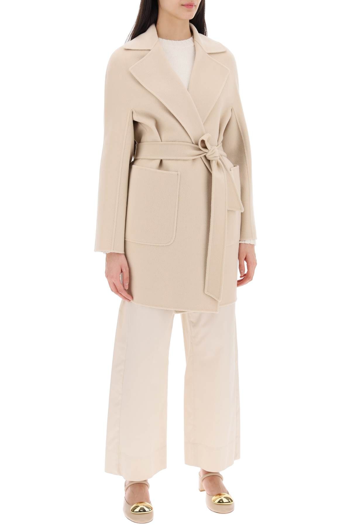 Shop Max Mara "canary Wool And Cashmere Coat In Neutro