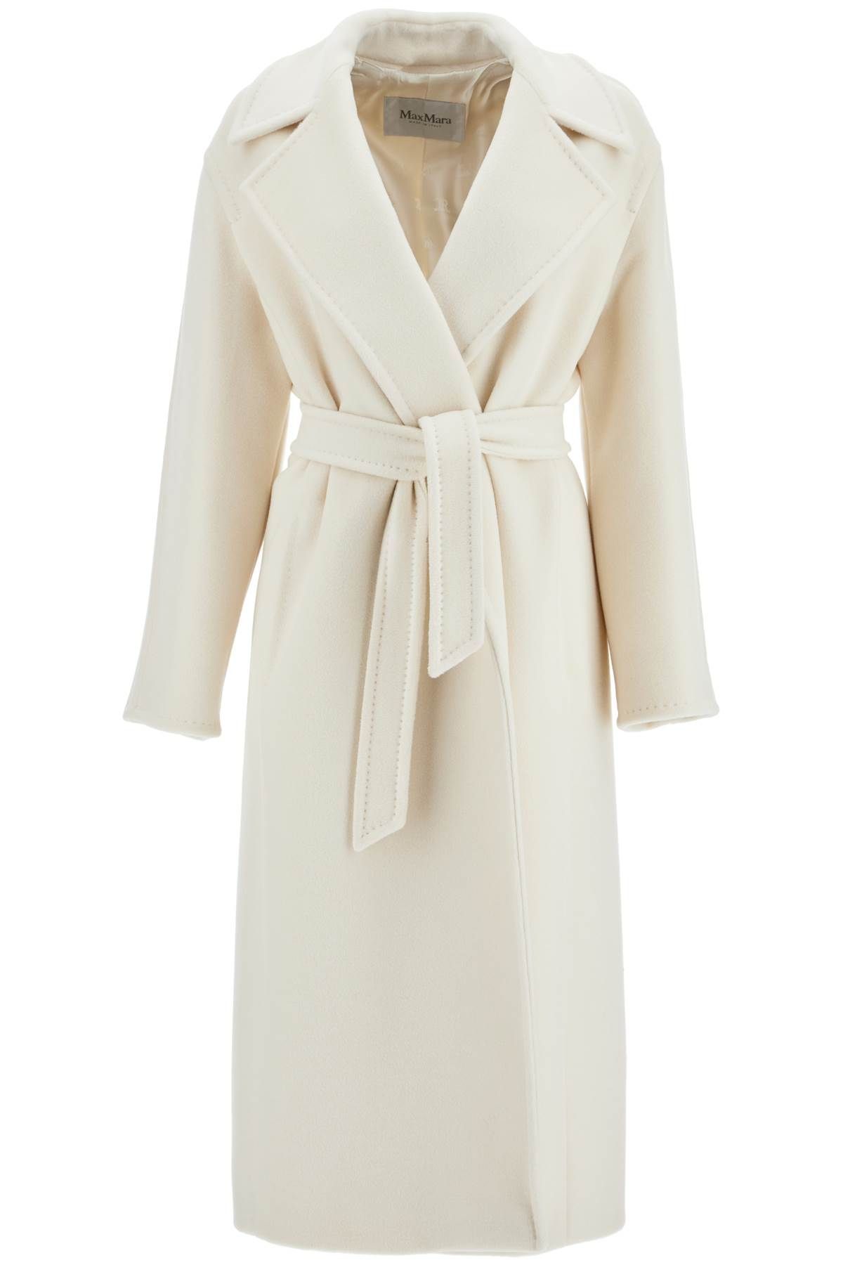 Shop Max Mara Alpaca, Wool And Cashmere Robe Coat In White