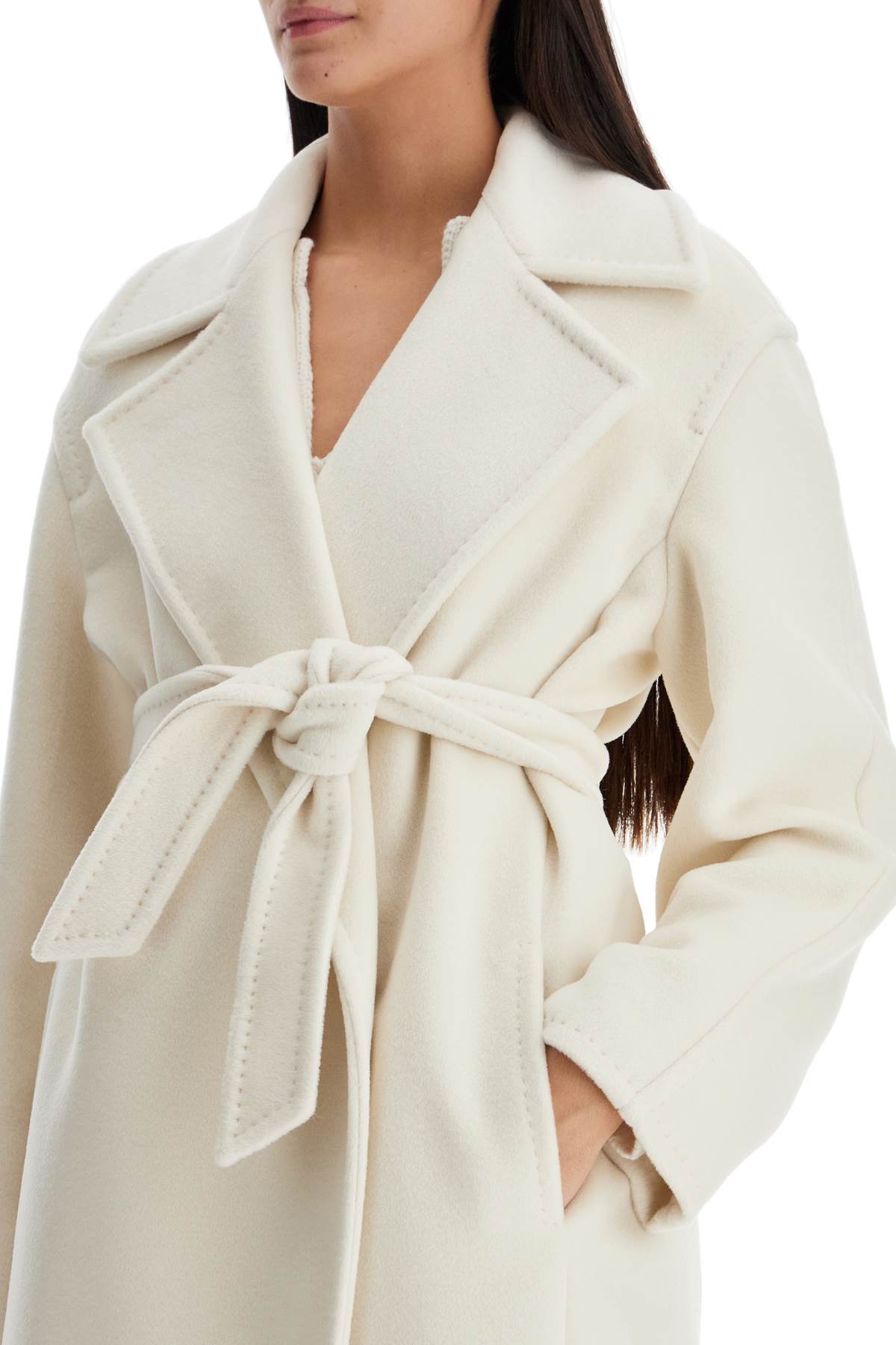 Shop Max Mara Alpaca, Wool And Cashmere Robe Coat In White