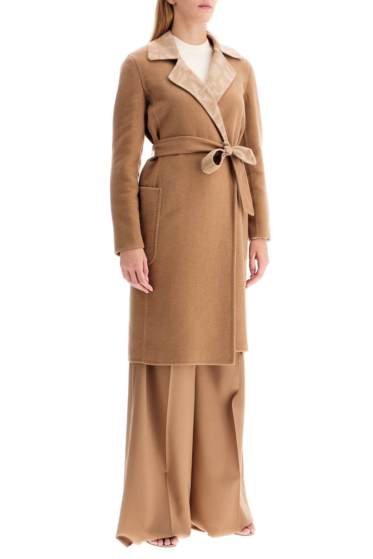 Shop Max Mara Reversible Coat With Robe 'd In Beige