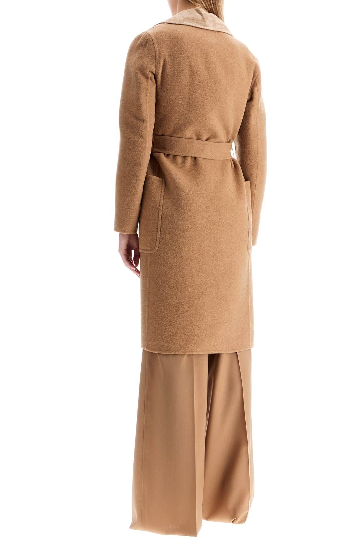 Shop Max Mara Reversible Coat With Robe 'd In Beige