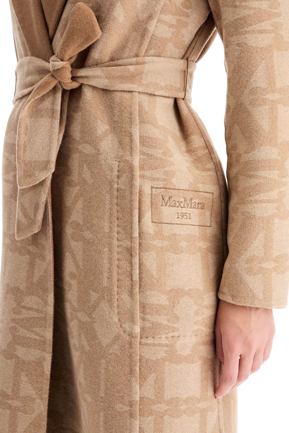 Shop Max Mara Reversible Coat With Robe 'd In Beige