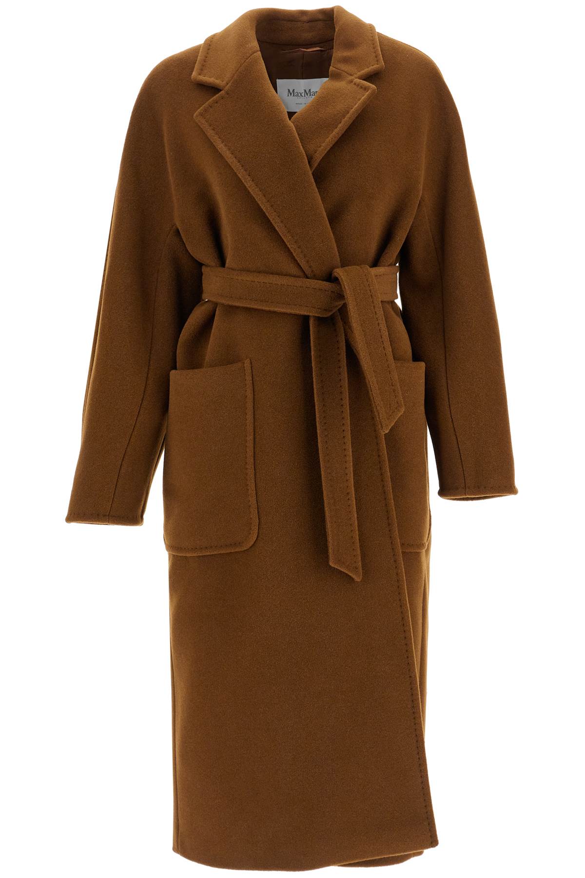 Shop Max Mara 'current' Wrap Coat In Brown