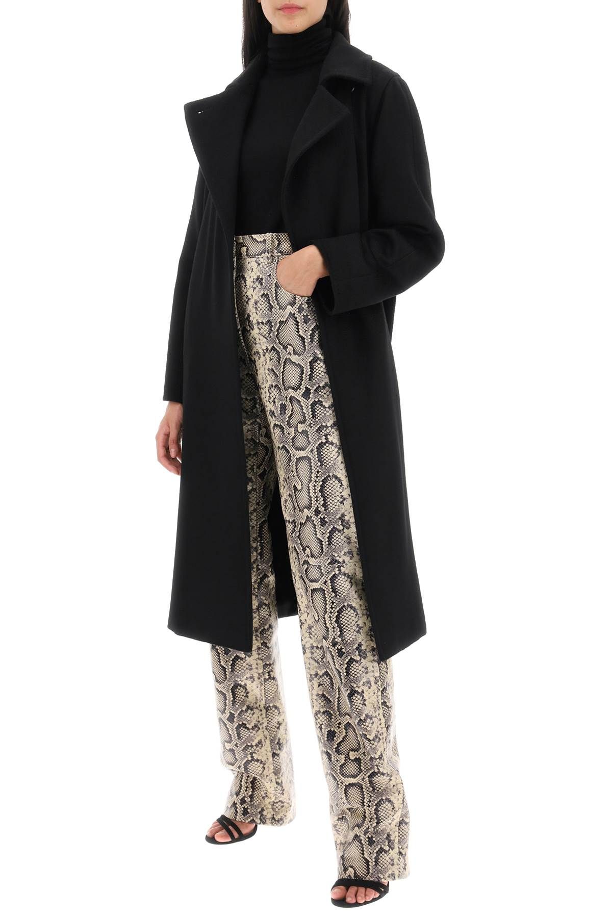 Shop Max Mara Manuela Icon Coat In Camel In Black