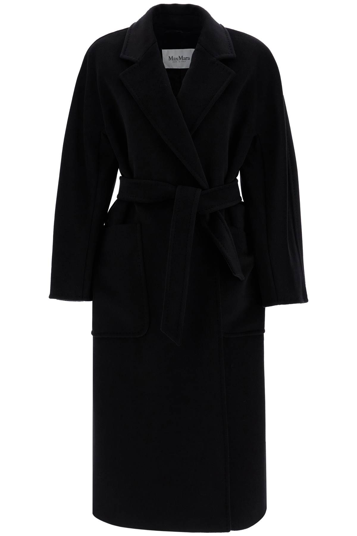 Shop Max Mara Locri Robe Coat With Wrap In Black