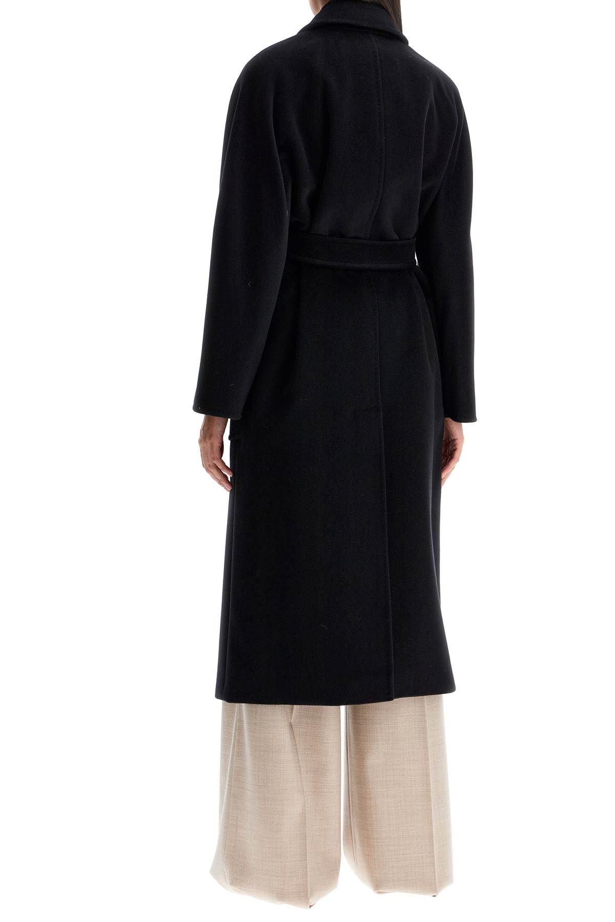 Shop Max Mara Locri Robe Coat With Wrap In Black