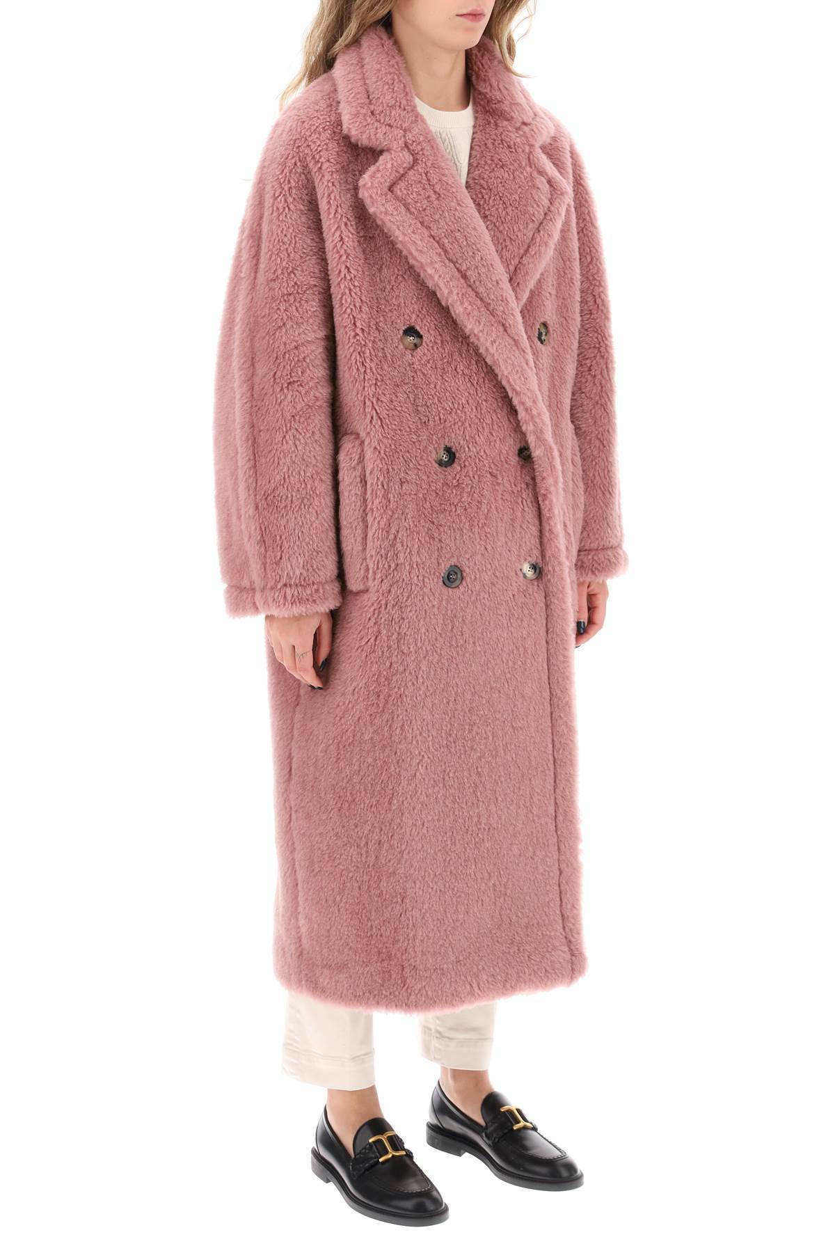 Shop Max Mara Zitto Long Teddy Coat In Pink