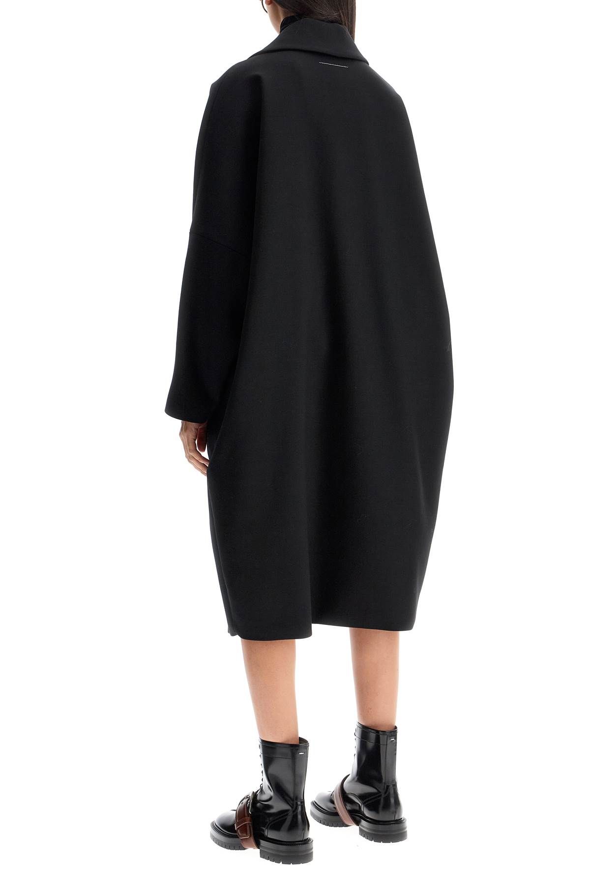 Shop Mm6 Maison Margiela "oversized Wool Blend Coat In Black