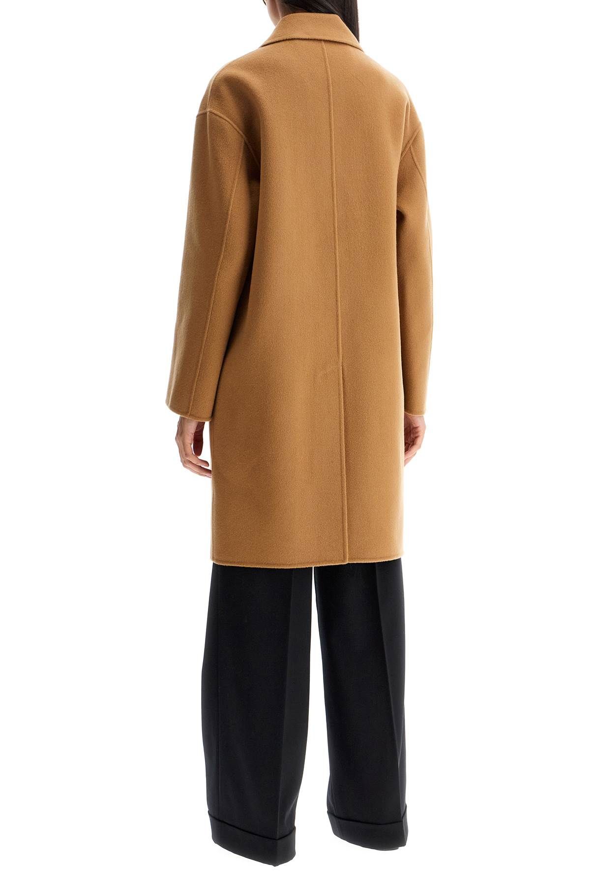 Shop Pinko Double Wool Coat With Screwdriver Design In Beige