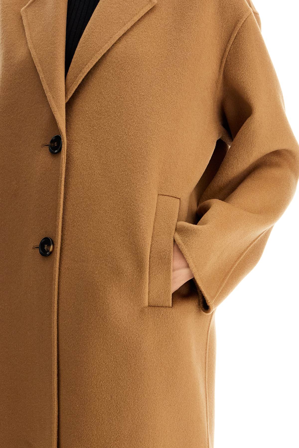 Shop Pinko Double Wool Coat With Screwdriver Design In Beige