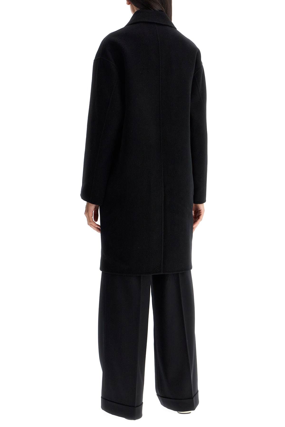 Shop Pinko Double Wool Coat With Screwdriver Design In Black