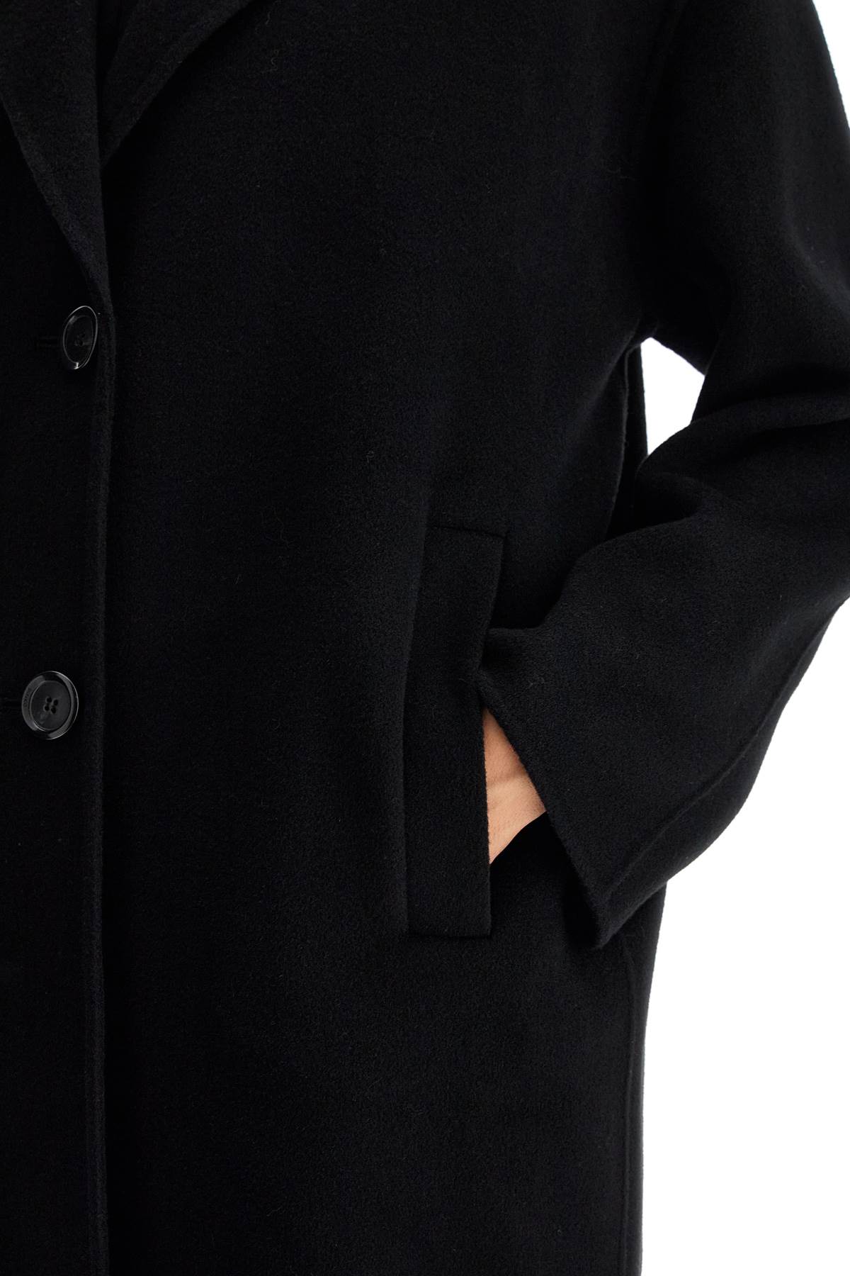 Shop Pinko Double Wool Coat With Screwdriver Design In Black