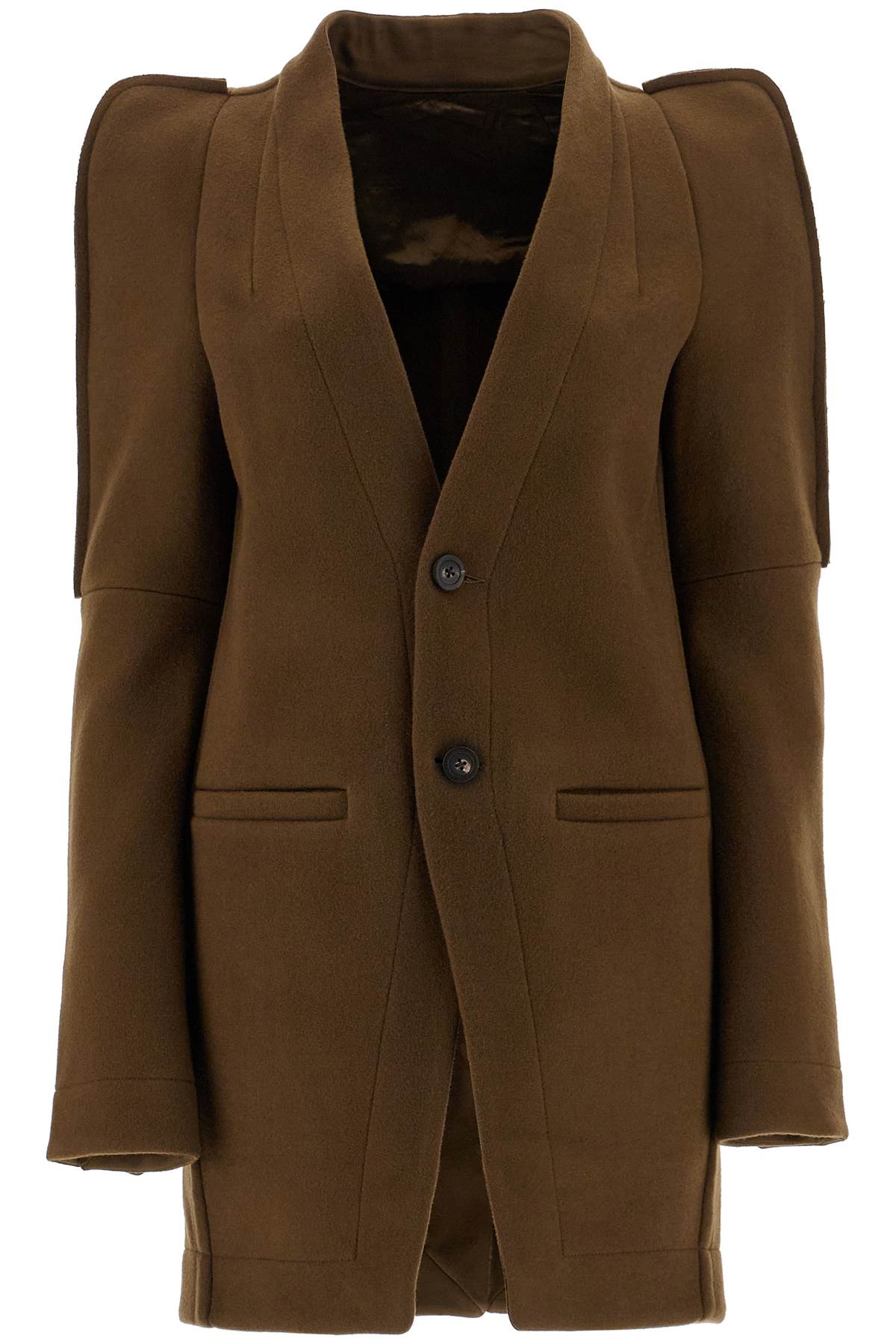 Shop Rick Owens "melton Wool Metro Blazer Coat In In Khaki