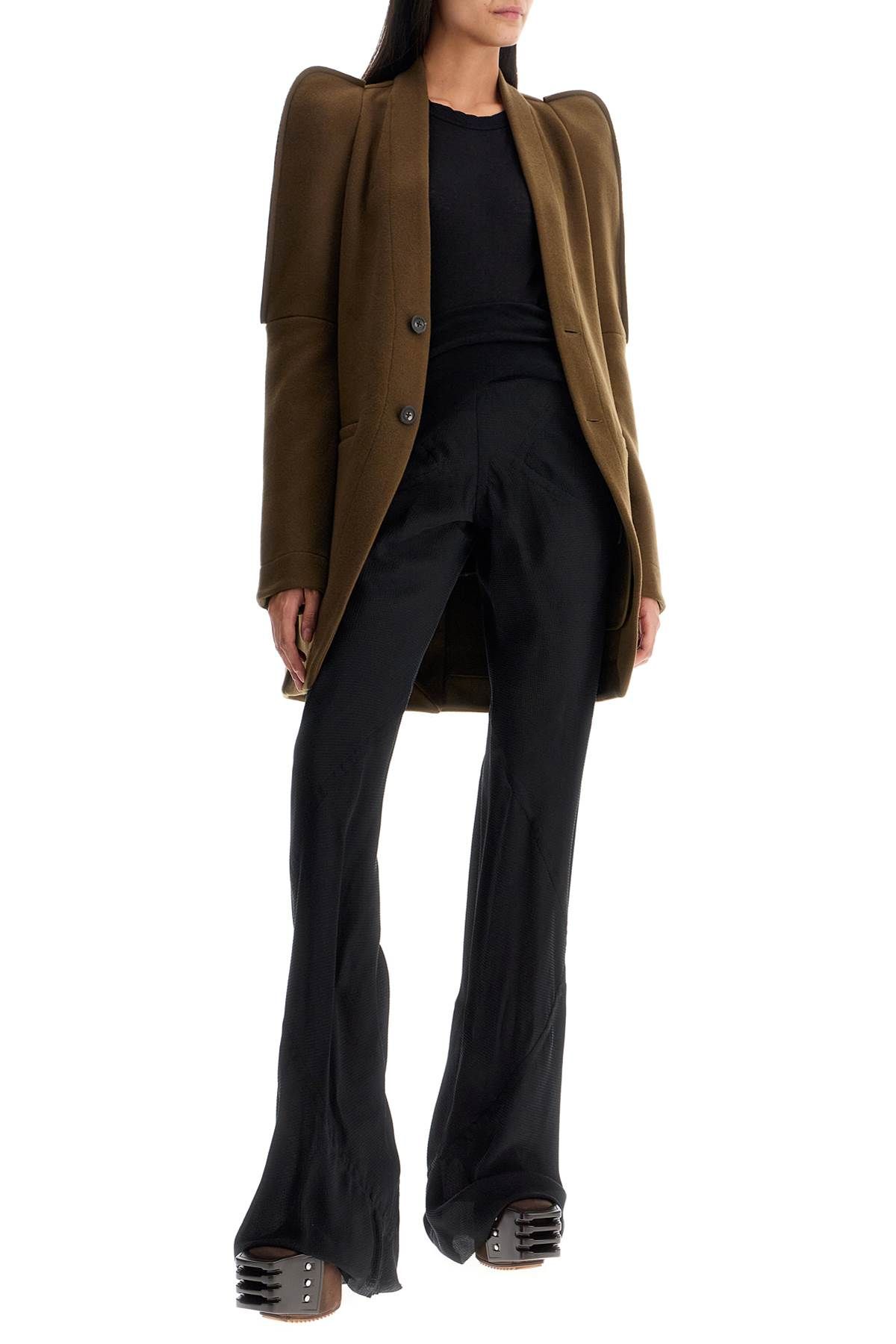 Shop Rick Owens "melton Wool Metro Blazer Coat In In Khaki