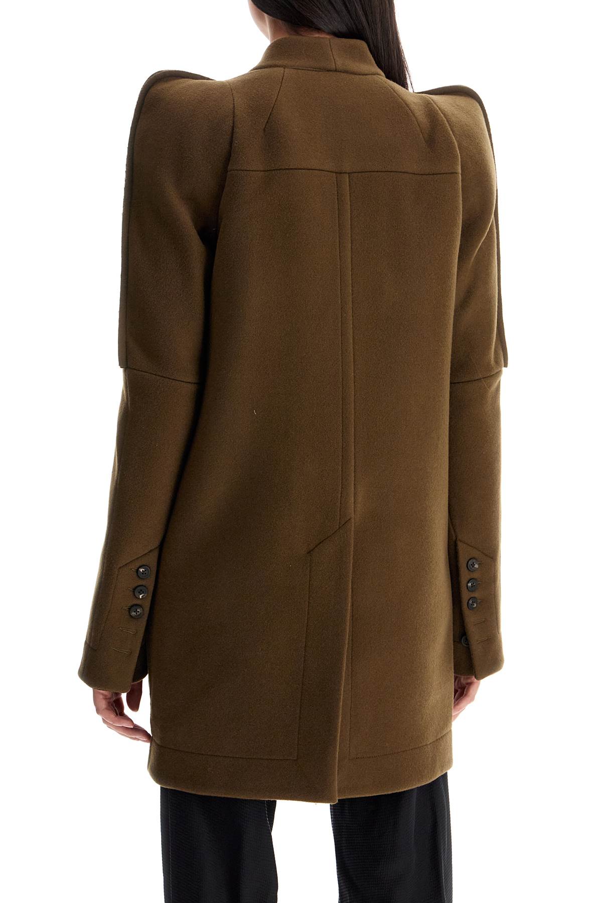 Shop Rick Owens "melton Wool Metro Blazer Coat In In Khaki