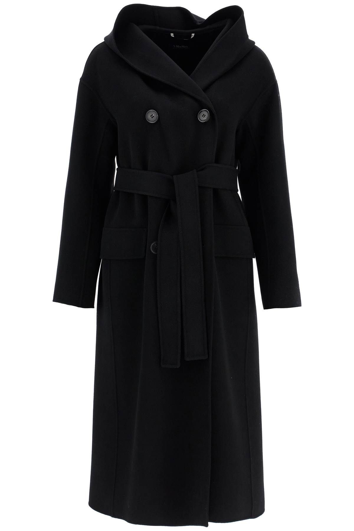 Shop 's Max Mara Hooded Coat With Fairy In Black