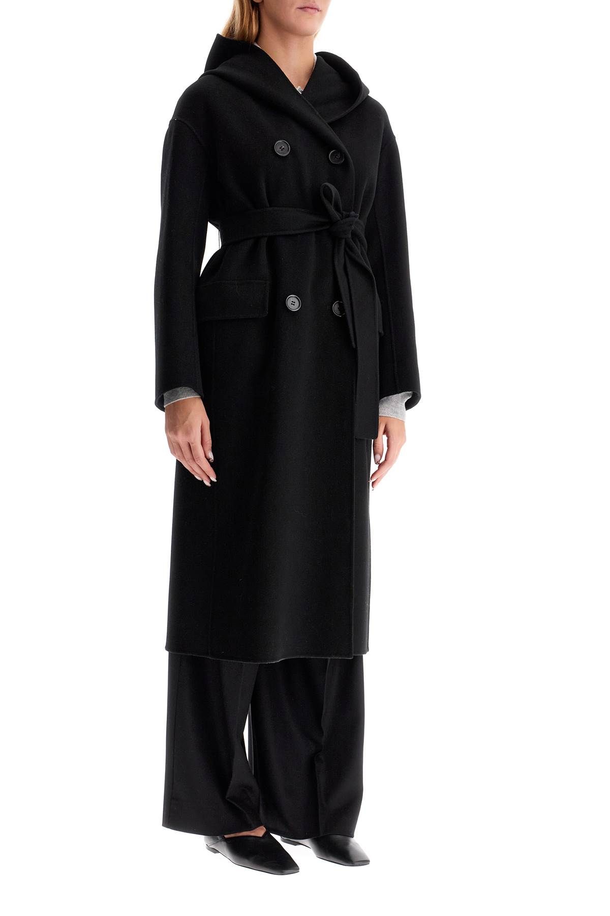 Shop 's Max Mara Hooded Coat With Fairy In Black