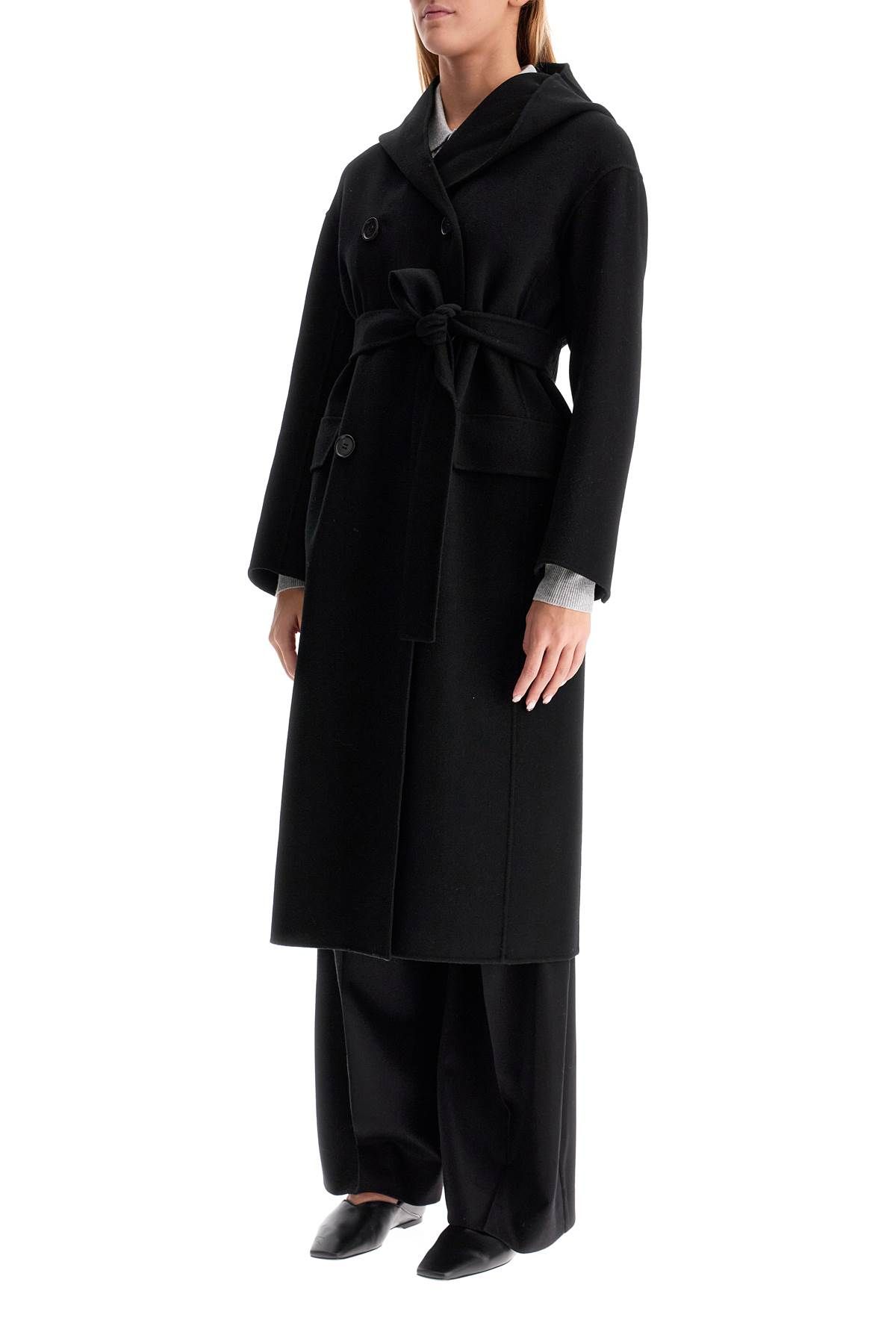 Shop 's Max Mara Hooded Coat With Fairy In Black