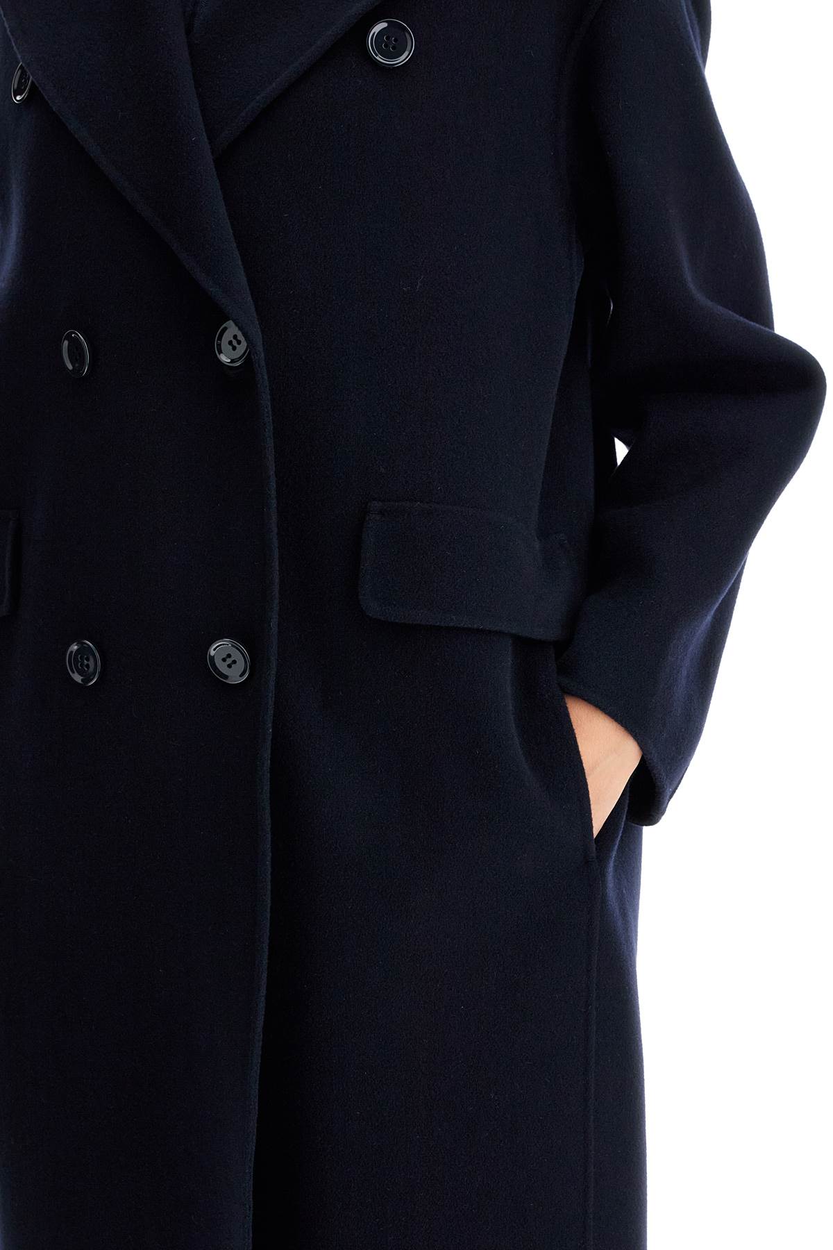 Shop 's Max Mara Double-breasted Midi Coat ' In Blue