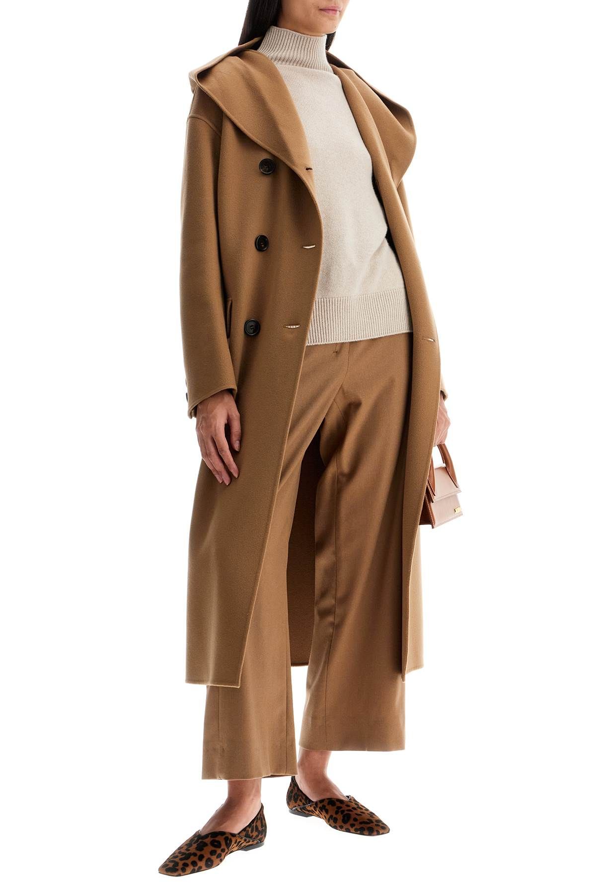 Shop 's Max Mara Hooded Coat With Fairy In Beige