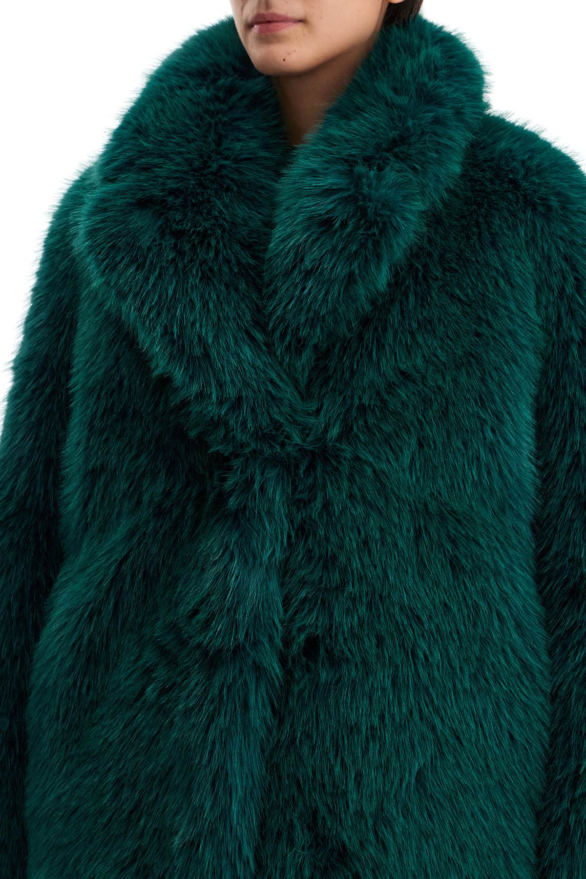 Shop Stand Studio Short Hunter Coat In Faux Fur In Green