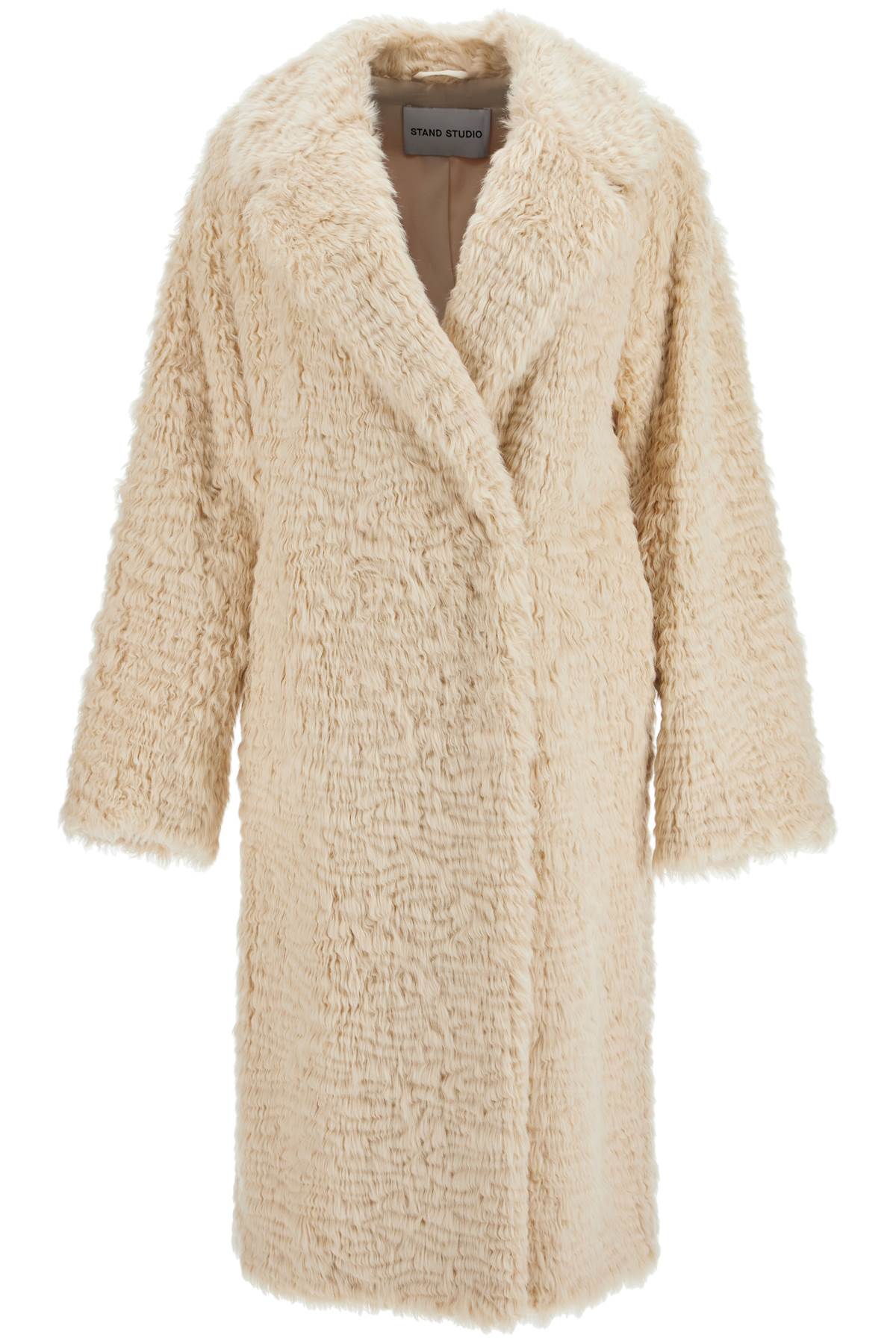 Shop Stand Studio Nicole Faux Fur Coat In Beige