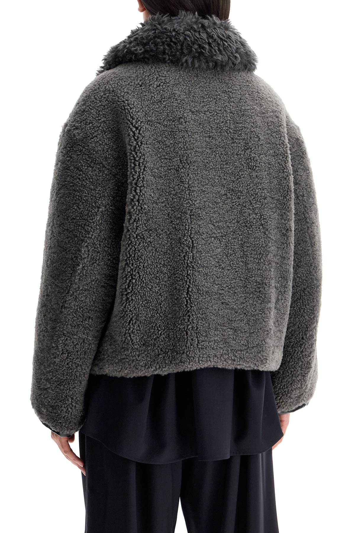 Shop Stand Studio Short Eco Shearling Coat In Grey