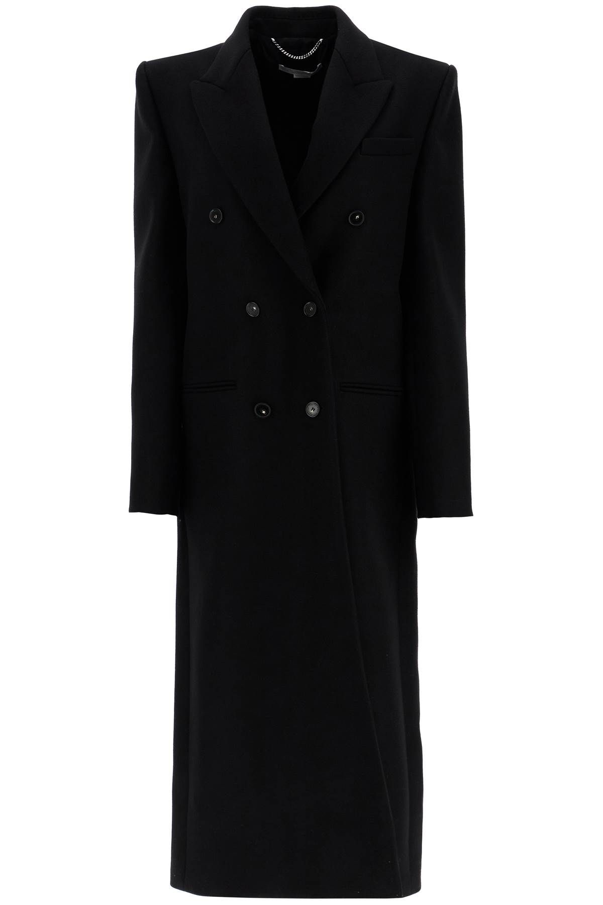 Shop Stella Mccartney Long Double-breasted Coat In Black