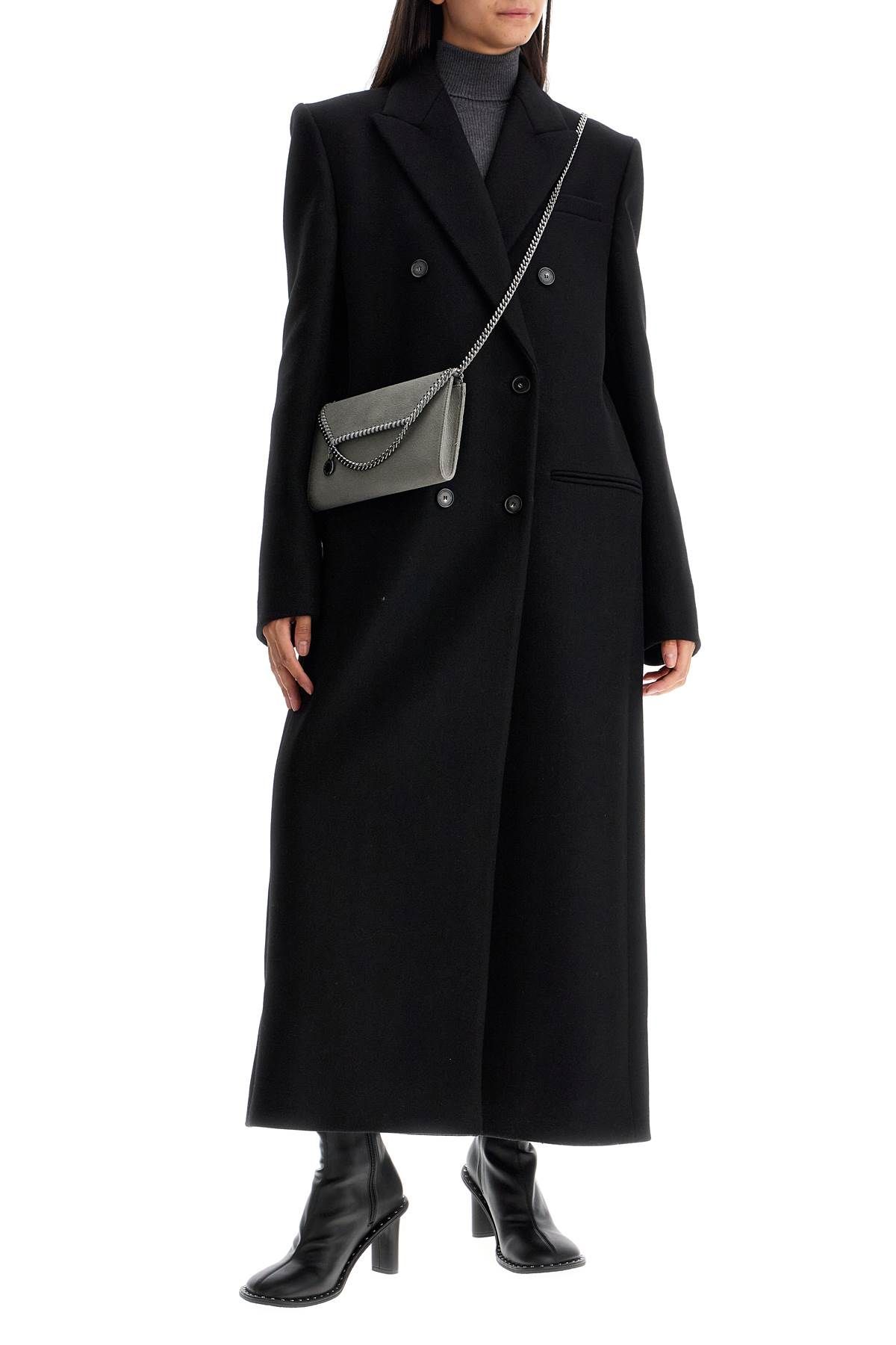 Shop Stella Mccartney Long Double-breasted Coat In Black