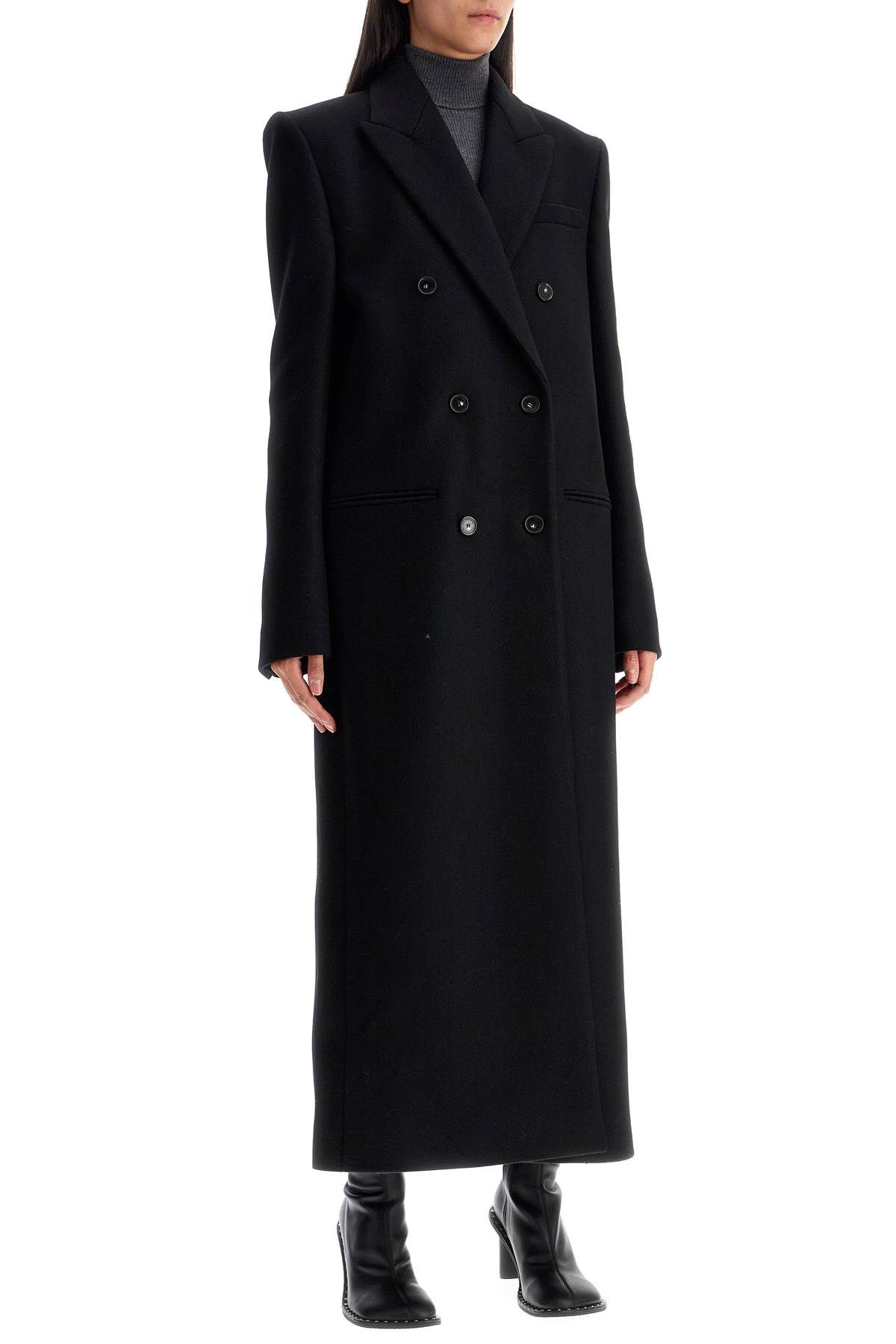 Shop Stella Mccartney Long Double-breasted Coat In Black