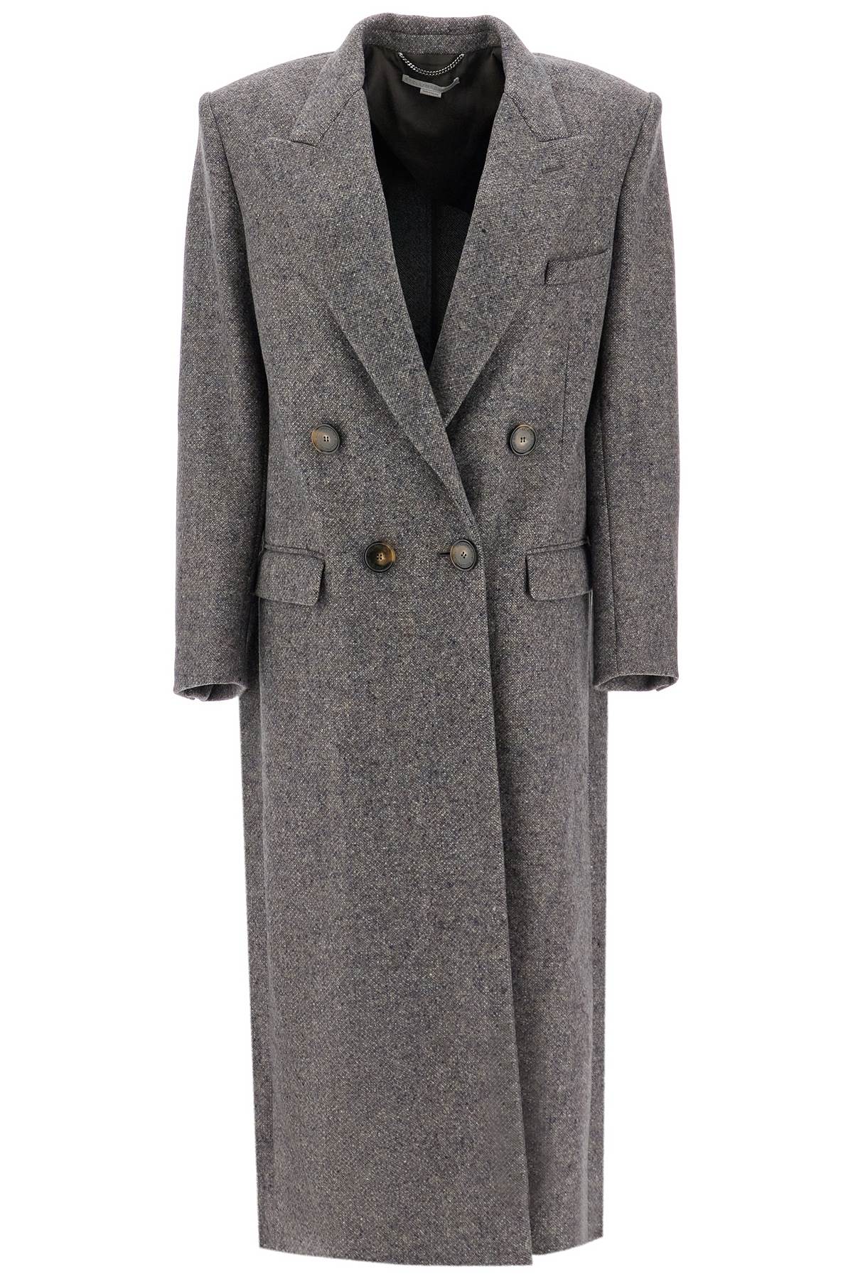 Shop Stella Mccartney Maxi Tweed Coat In In Grey