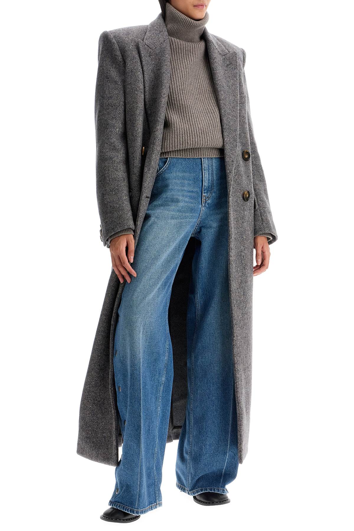 Shop Stella Mccartney Maxi Tweed Coat In In Grey