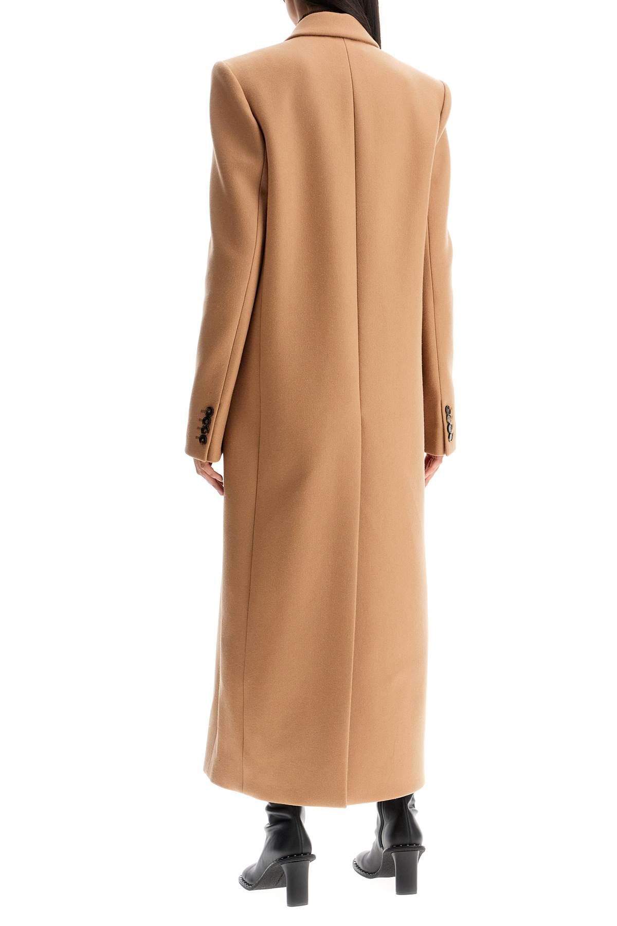 Shop Stella Mccartney Long Double-breasted Coat In Beige