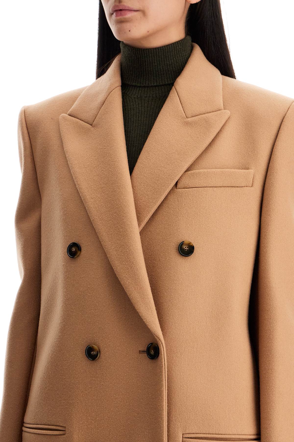 Shop Stella Mccartney Long Double-breasted Coat In Beige