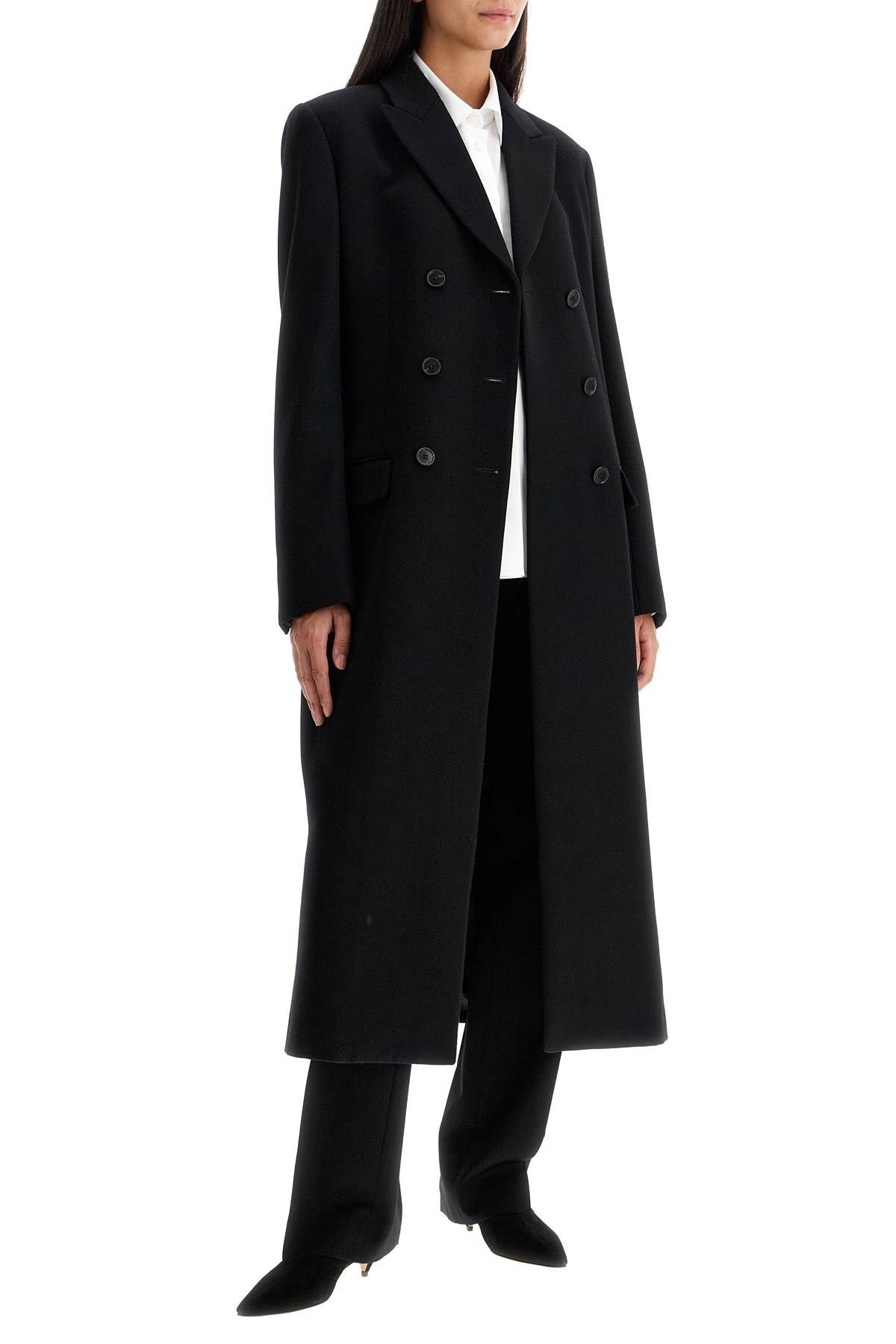 Shop The Row Double-breasted Woody Coat In Black