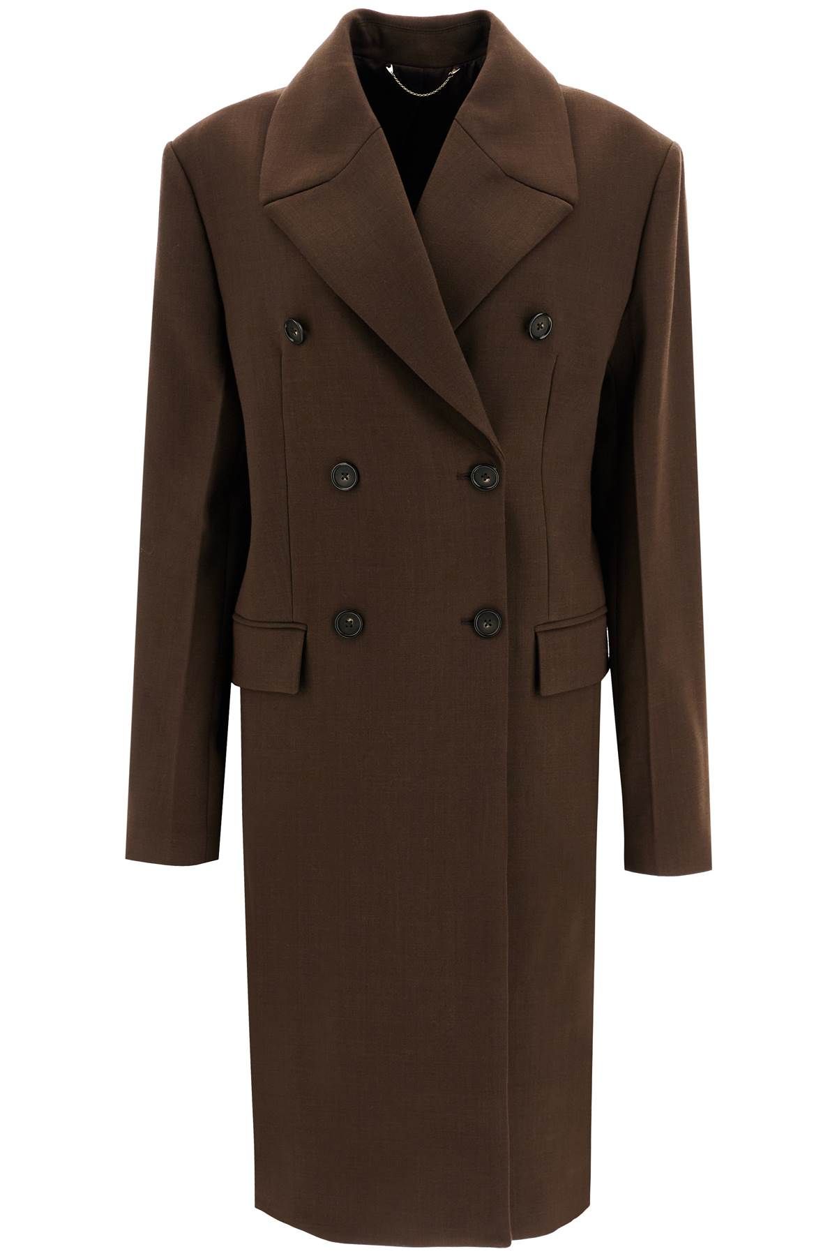 Totême Wide Double-breasted Coat In Brown