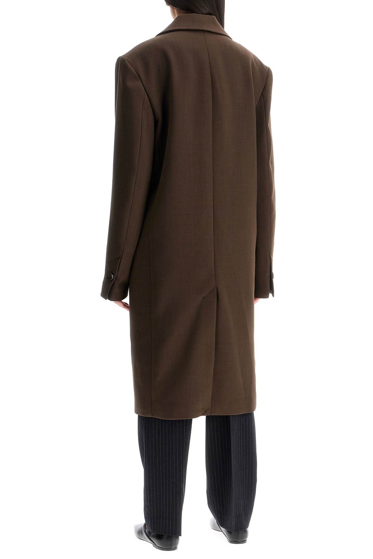 Shop Totême Wide Double-breasted Coat In Brown