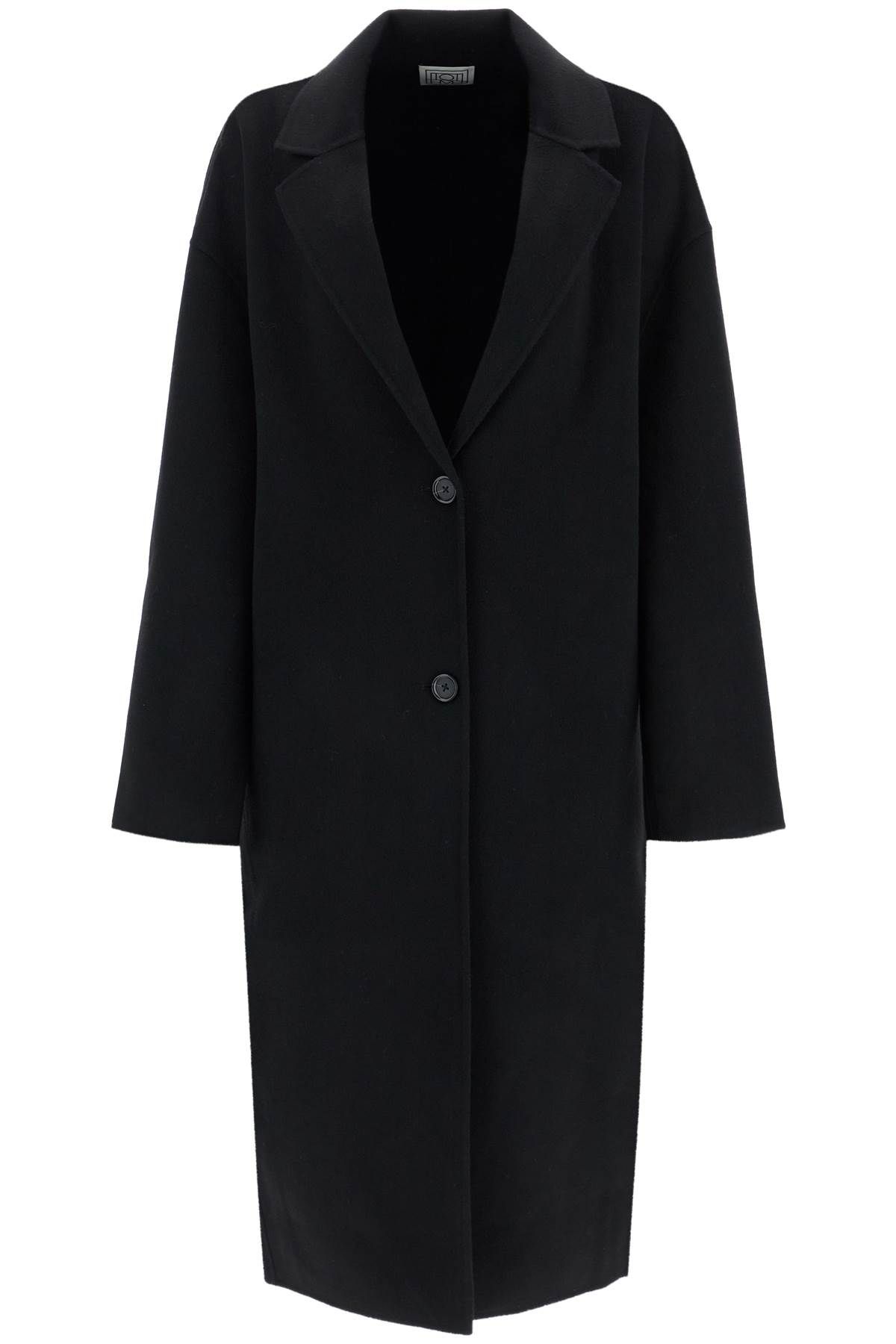 Totême Wool Blend Cocoon Coat With In Black