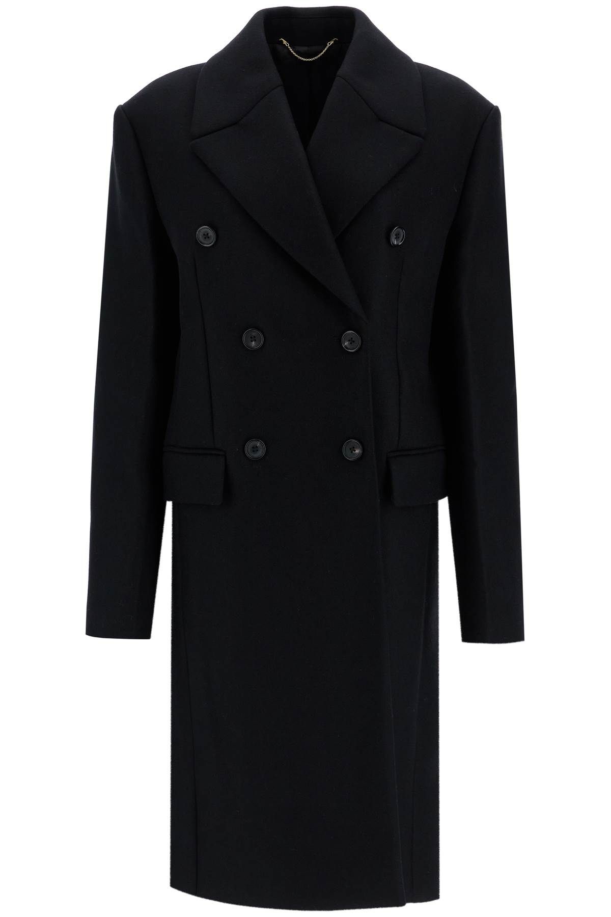 Totême Wide Double-breasted Coat In Black