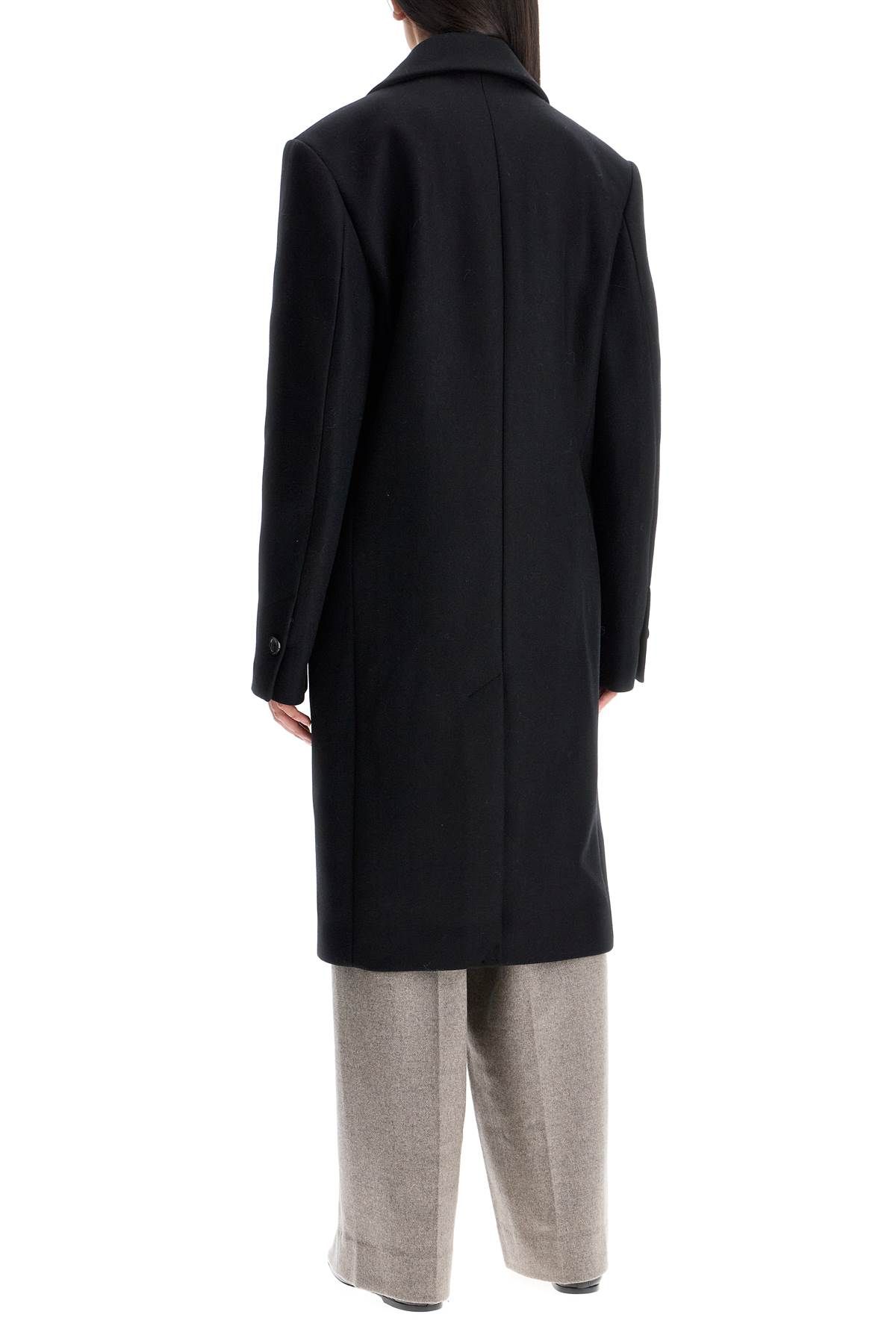 Shop Totême Wide Double-breasted Coat In Black