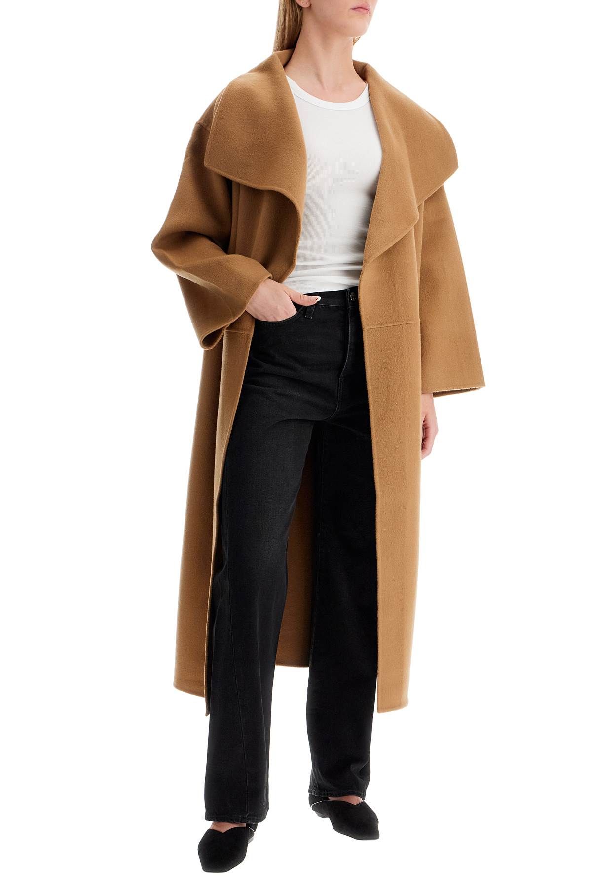 Shop Totême Signature Wool-cashmere Coat In Beige