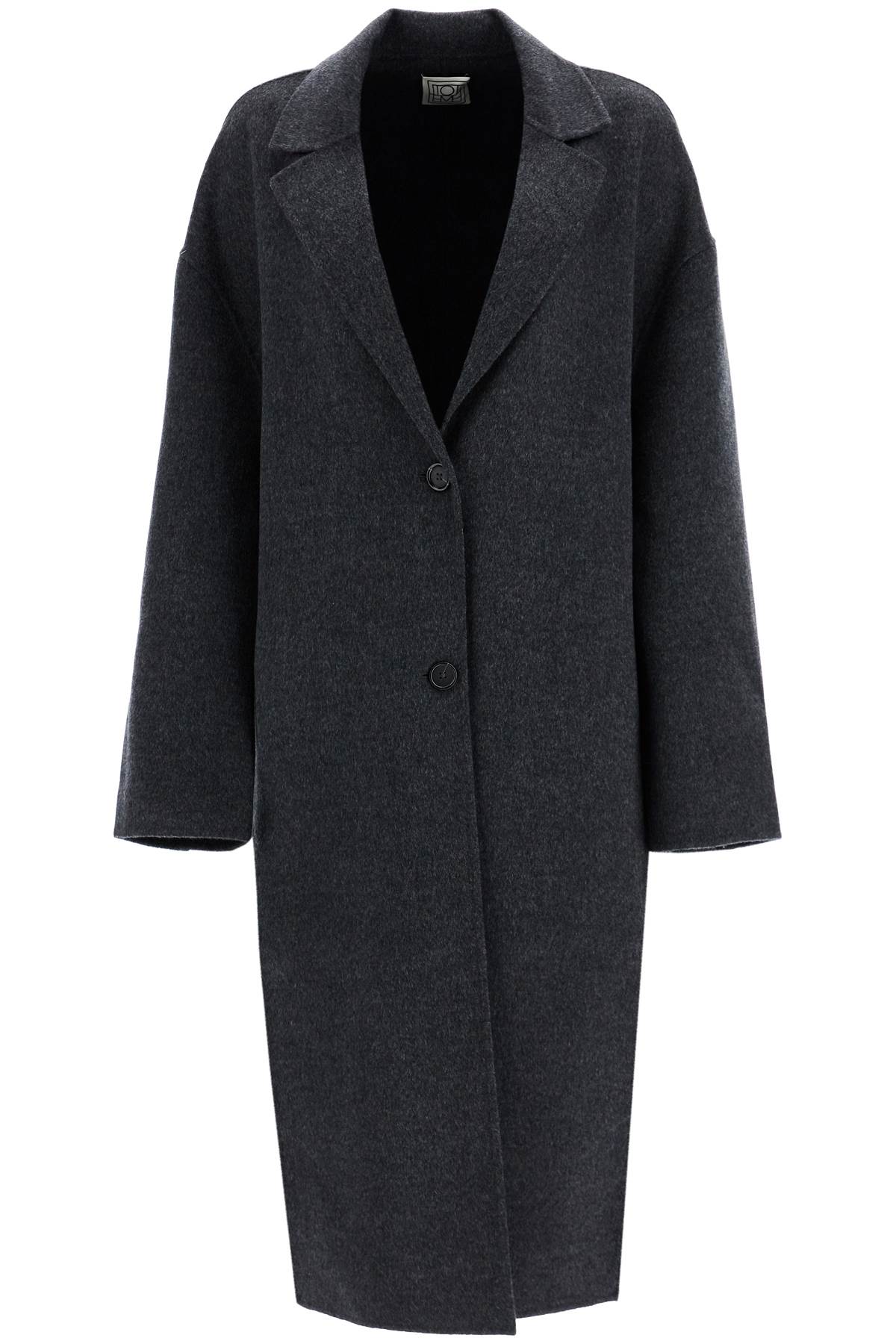 Totême Wool Blend Cocoon Coat With In Grey