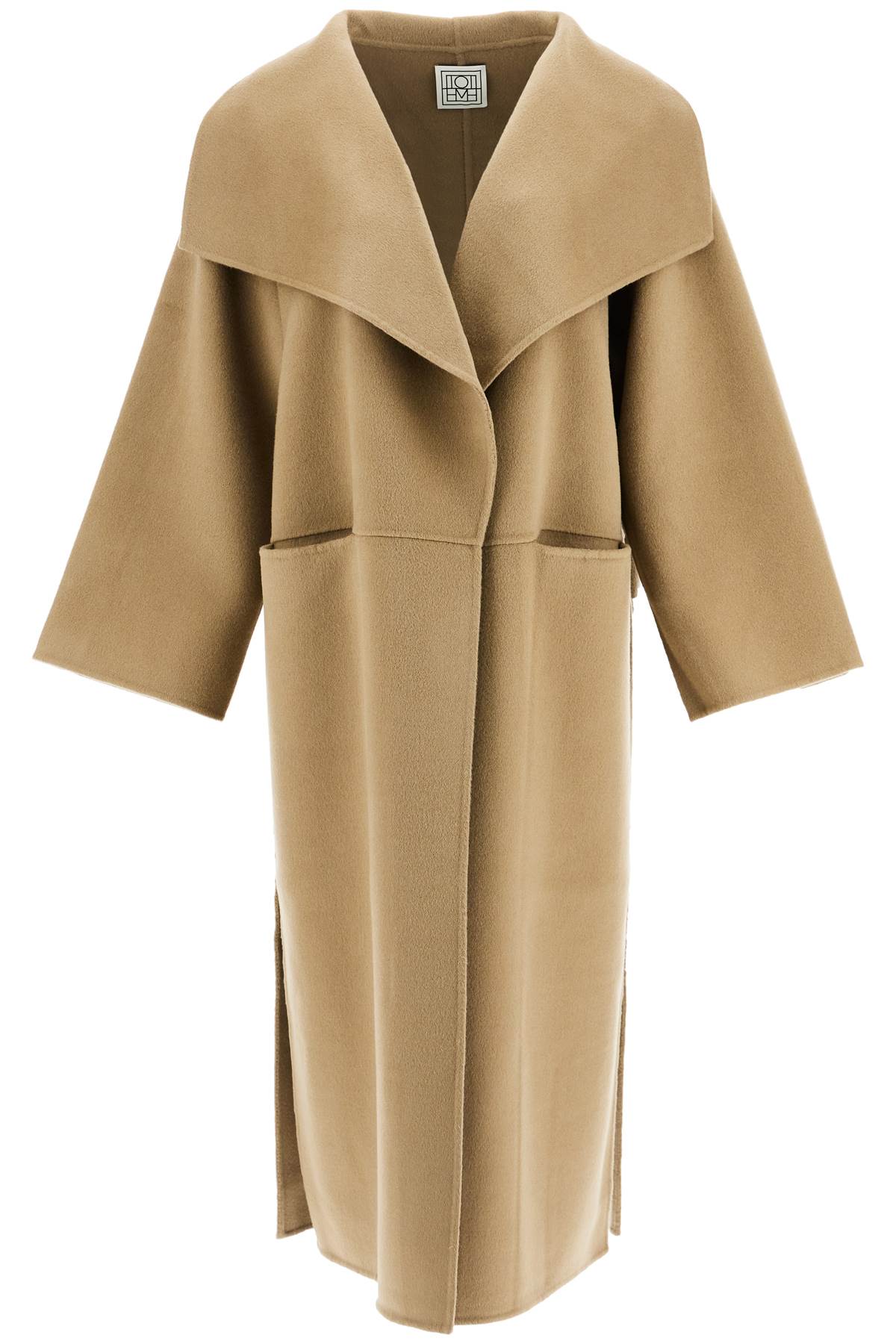 Shop Totême Signature Wool-cashmere Coat In Beige