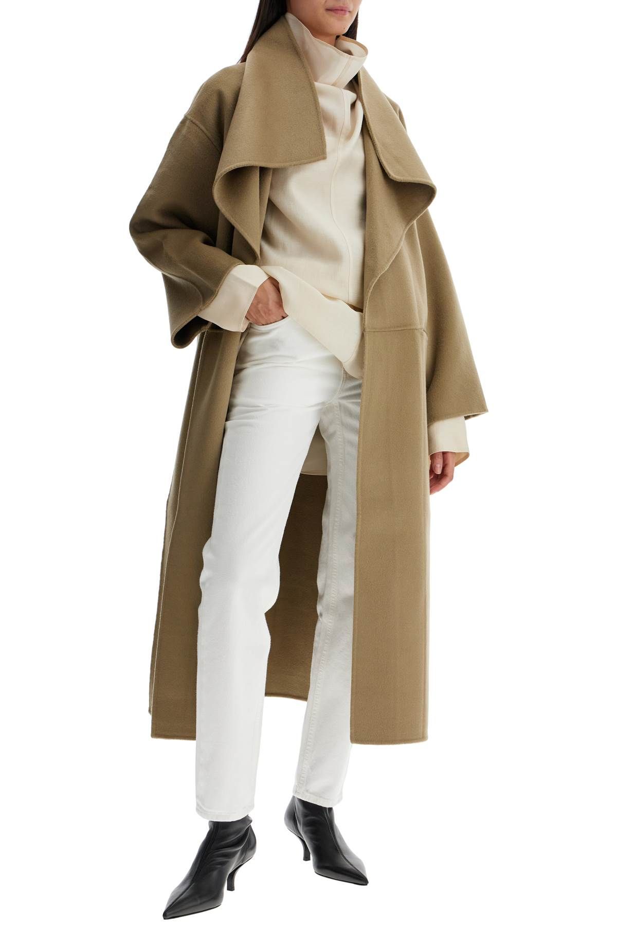 Shop Totême Signature Wool-cashmere Coat In Beige