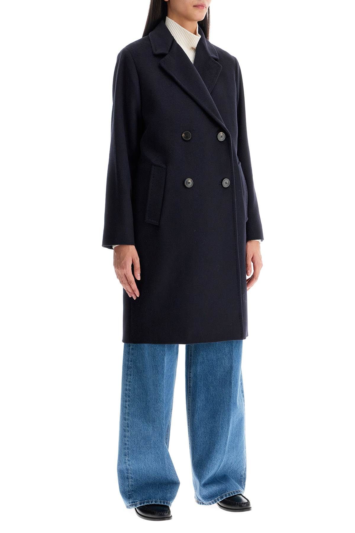 Shop Weekend Max Mara Zum Double-breasted Coat In Blue