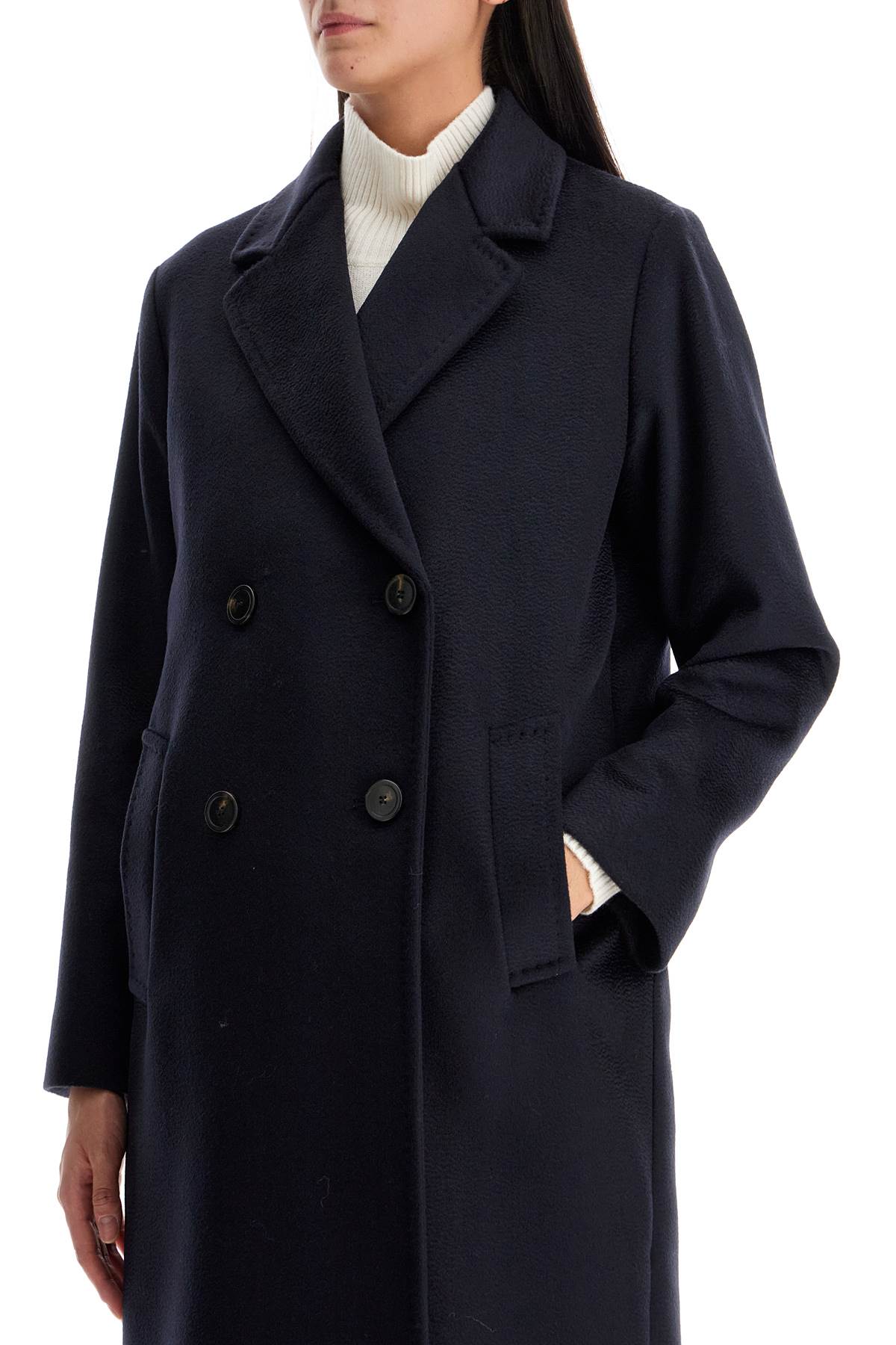 Shop Weekend Max Mara Zum Double-breasted Coat In Blue