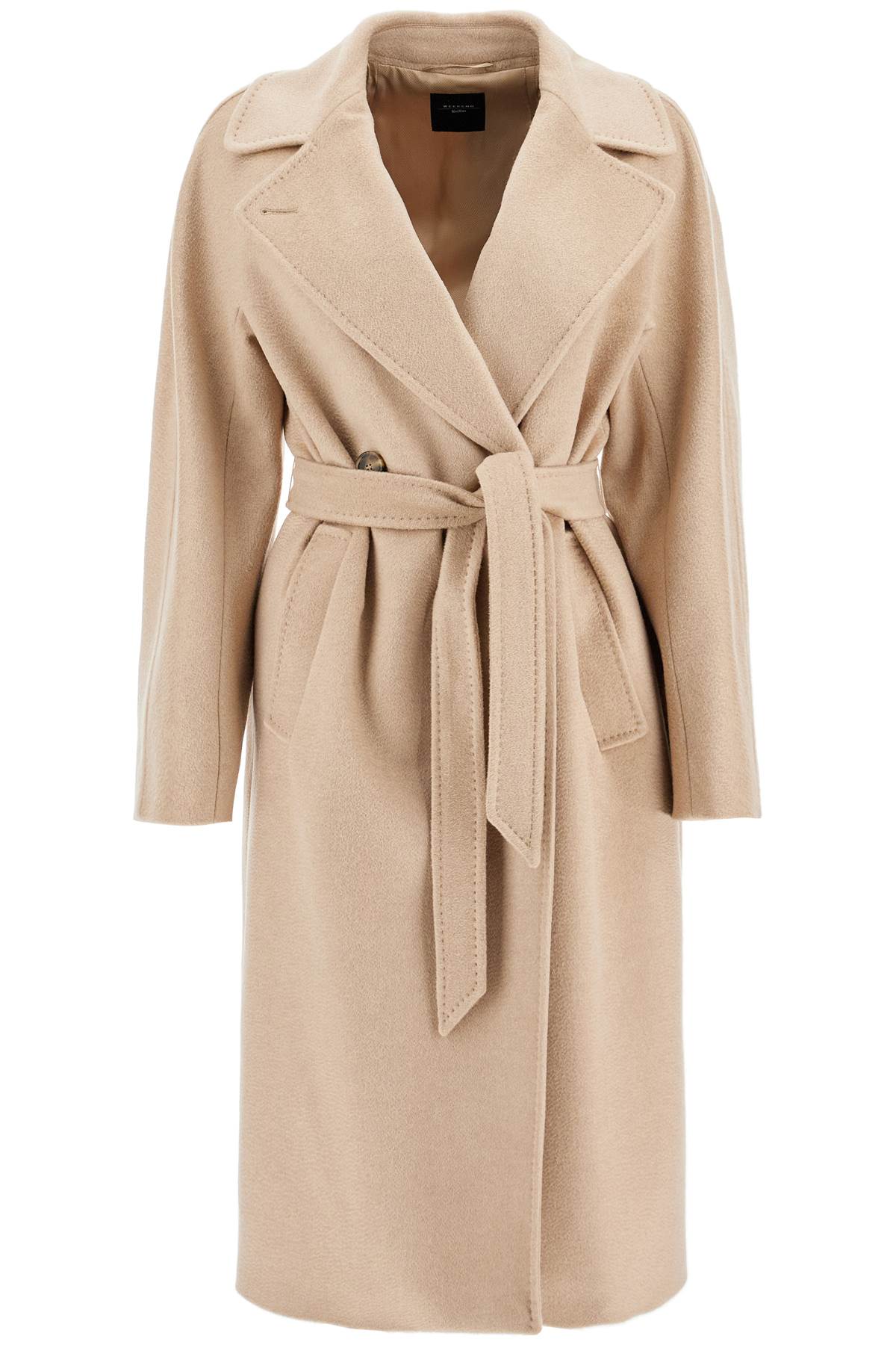 Weekend Max Mara Resin Wool Coat In Gold