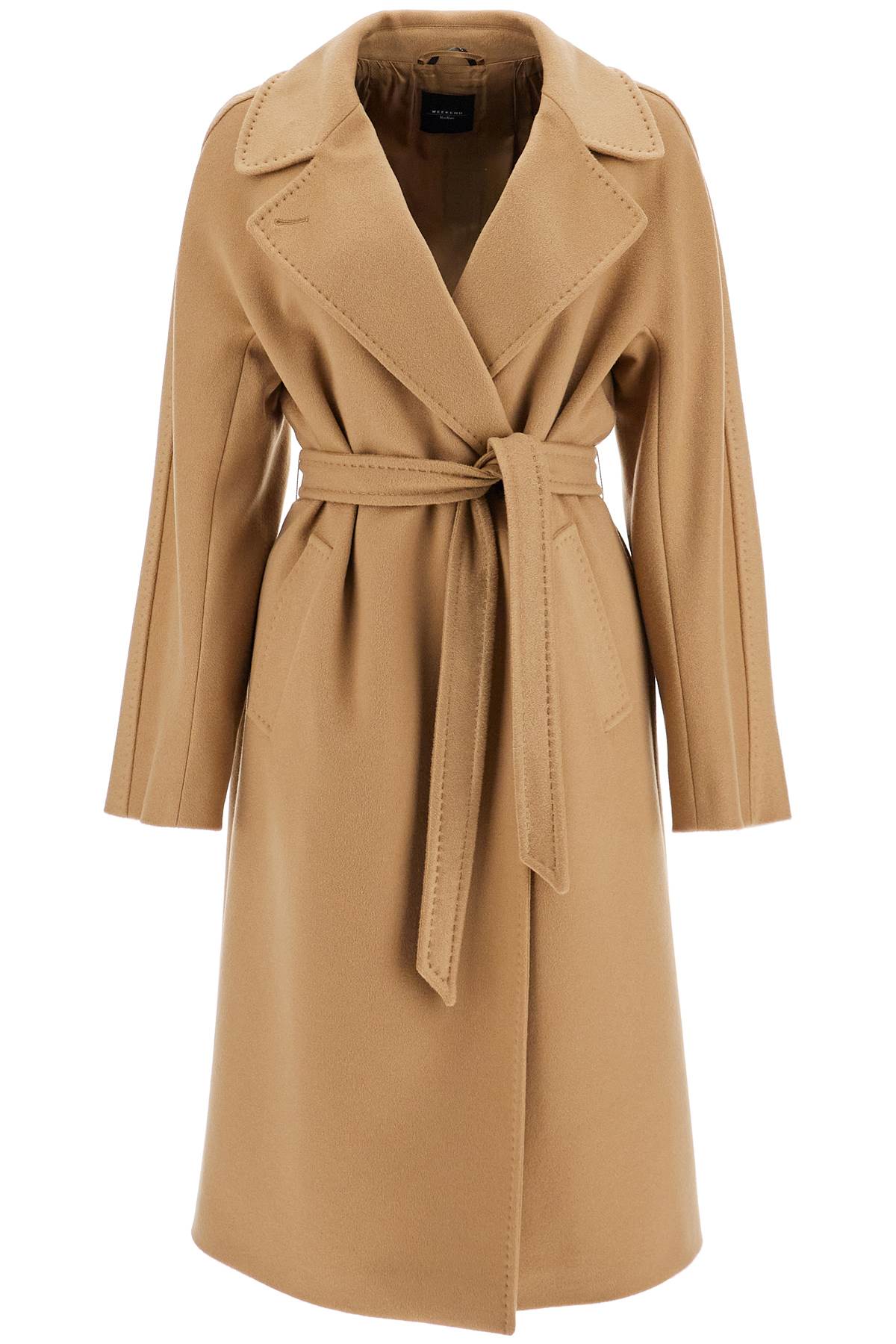 Shop Weekend Max Mara Cashmere Long Coat In Beige